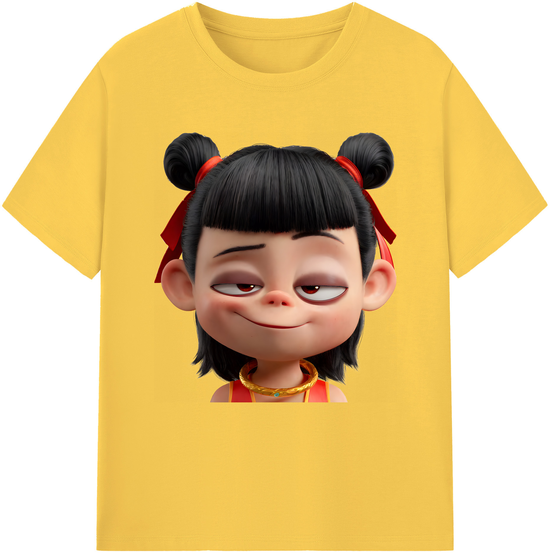 （画像用） Ne Zha 2 ナタ 魔童の大暴れ 綿100％半袖Tシャツ（フロントプリント）