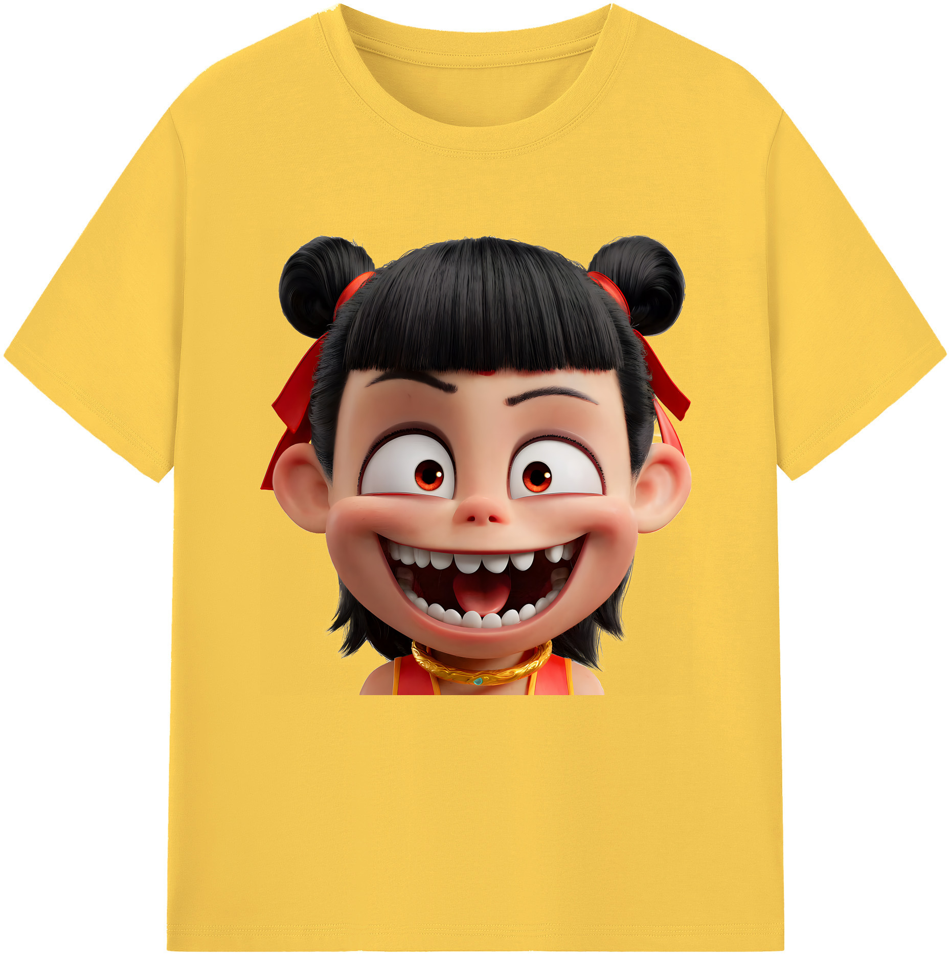 （画像用） Ne Zha 2 ナタ 魔童の大暴れ 綿100％半袖Tシャツ（フロントプリント）