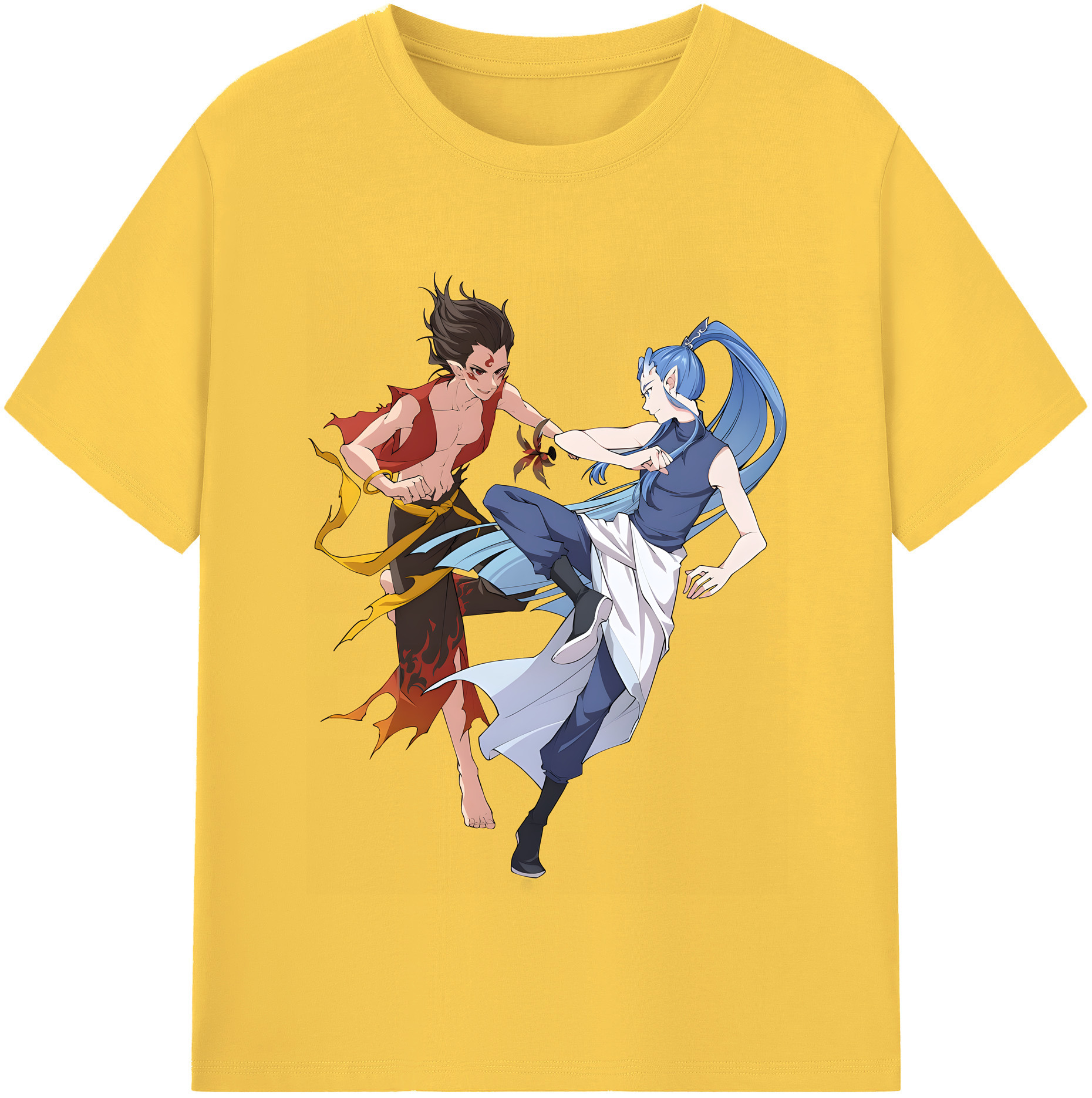 （画像用） Ne Zha 2 ナタ 魔童の大暴れ 綿100％半袖Tシャツ（フロントプリント）