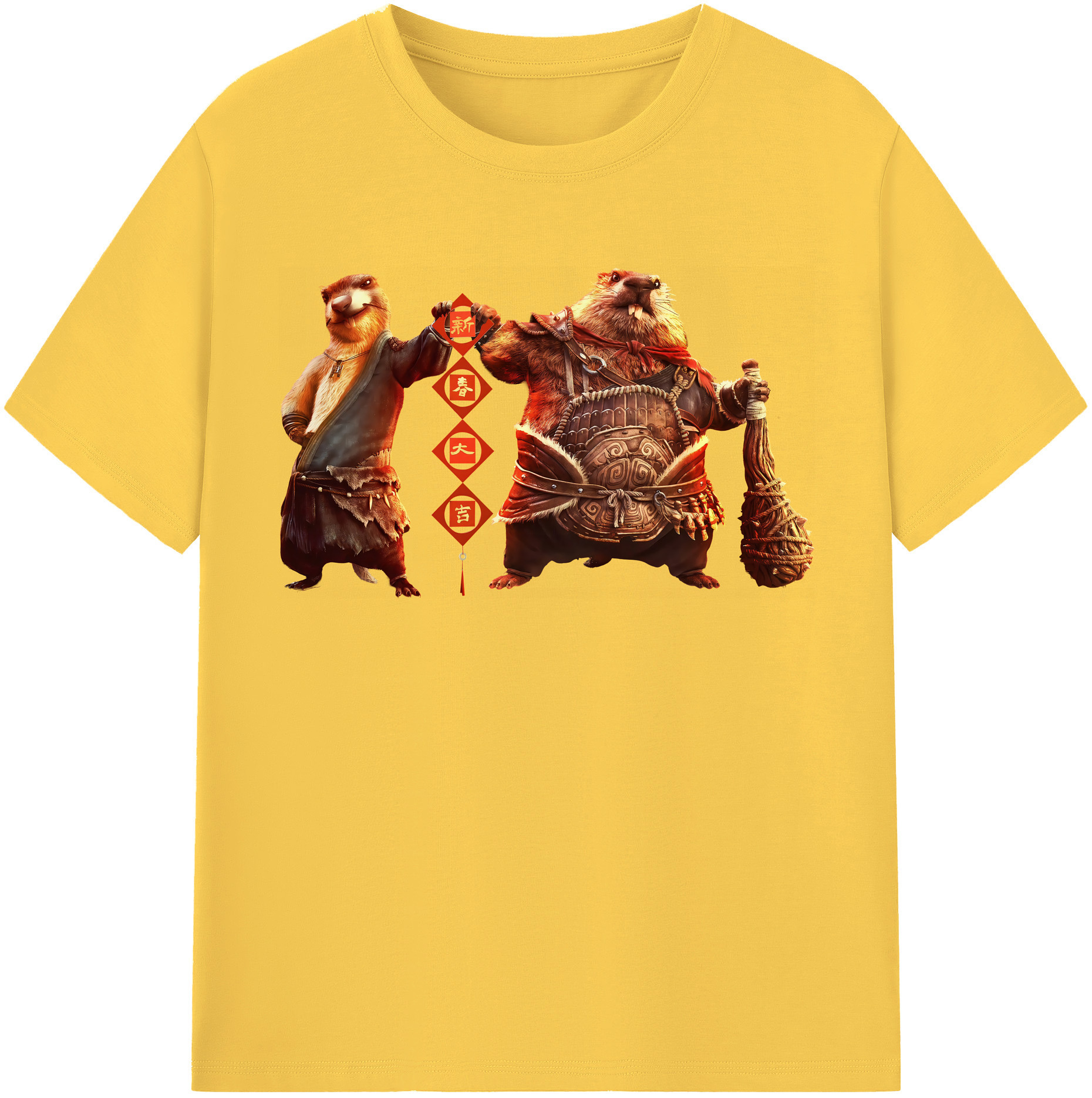 （画像用） Ne Zha 2 ナタ 魔童の大暴れ 綿100％半袖Tシャツ（フロントプリント）