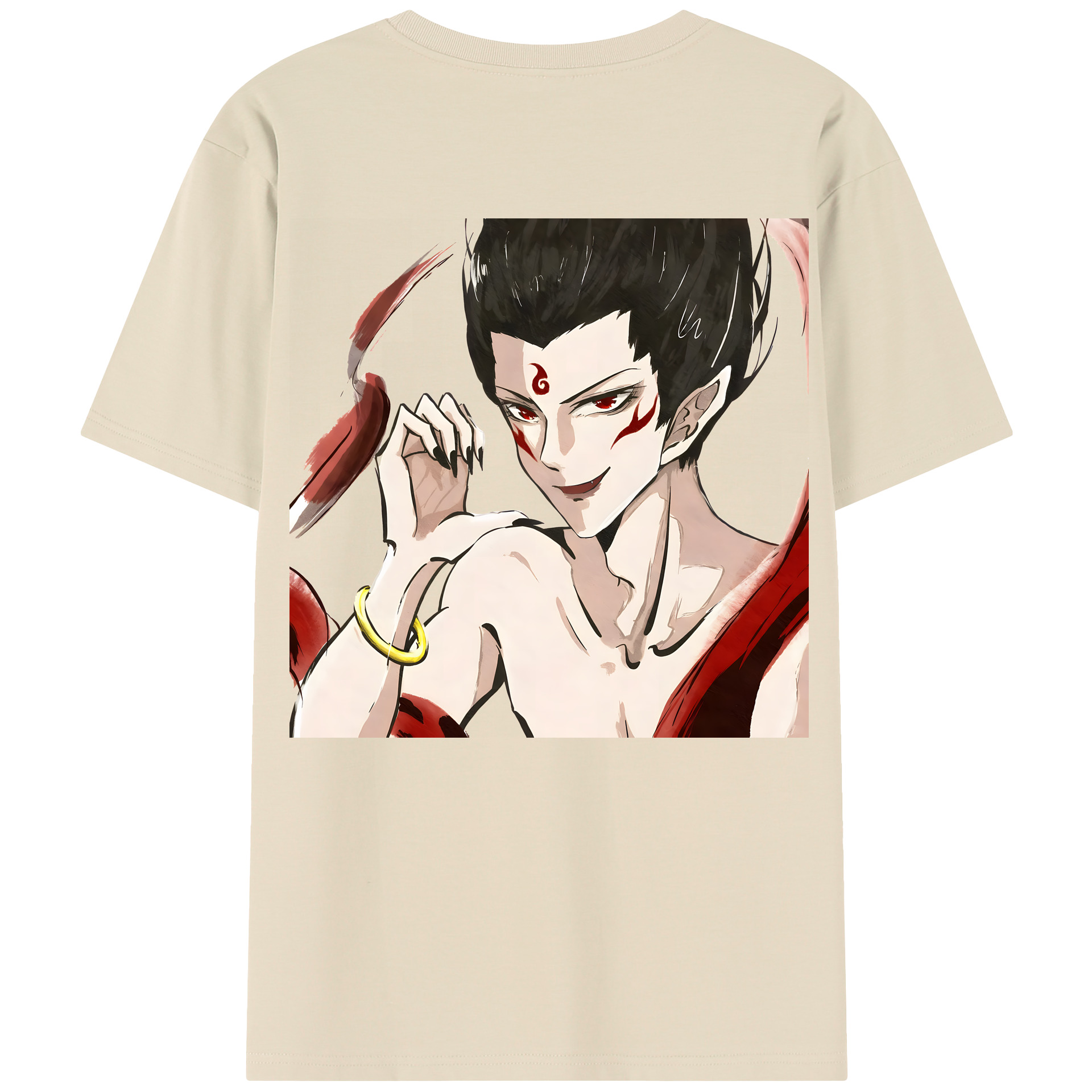 （画像用） Ne Zha 2 ナタ 魔童の大暴れ 綿100％半袖Tシャツ（背面プリント）