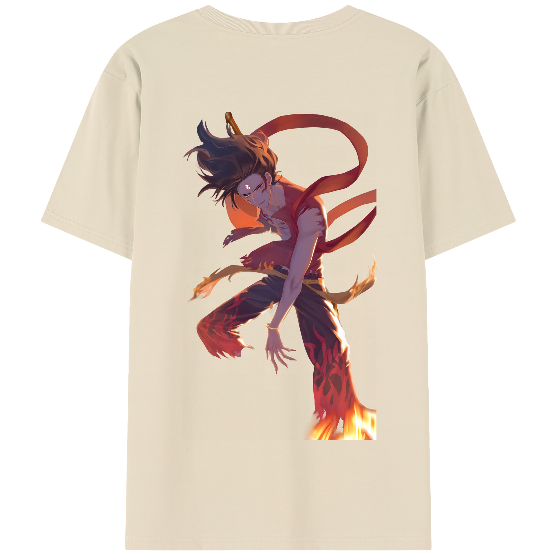 （画像用） Ne Zha 2 ナタ 魔童の大暴れ 綿100％半袖Tシャツ（背面プリント）