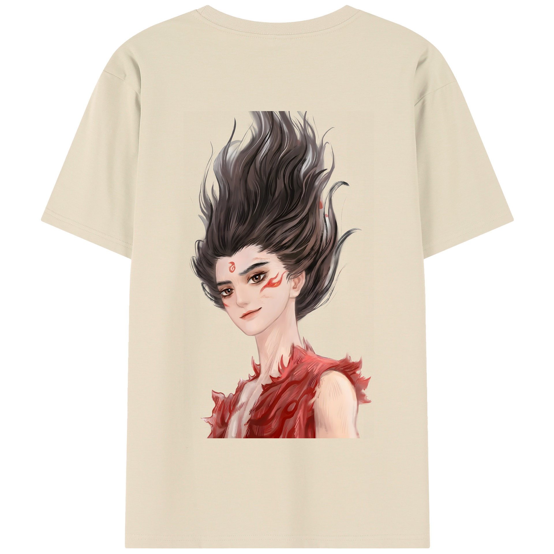（画像用） Ne Zha 2 ナタ 魔童の大暴れ 綿100％半袖Tシャツ（背面プリント）
