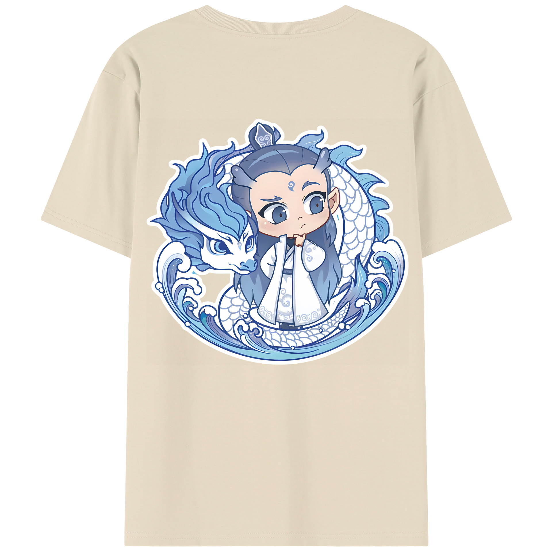（画像用） Ne Zha 2 ナタ 魔童の大暴れ 綿100％半袖Tシャツ（背面プリント）