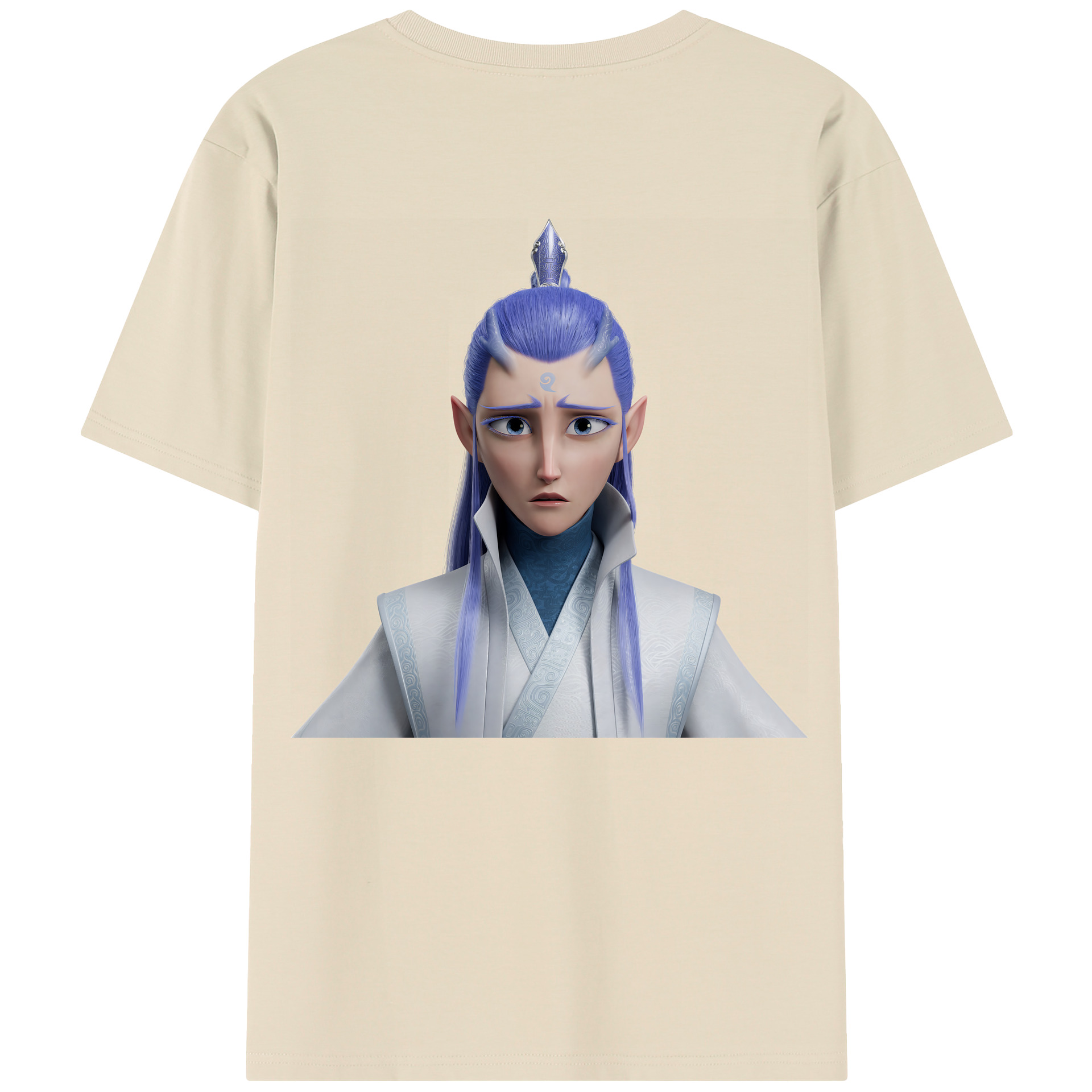 （画像用） Ne Zha 2 ナタ 魔童の大暴れ 綿100％半袖Tシャツ（背面プリント）