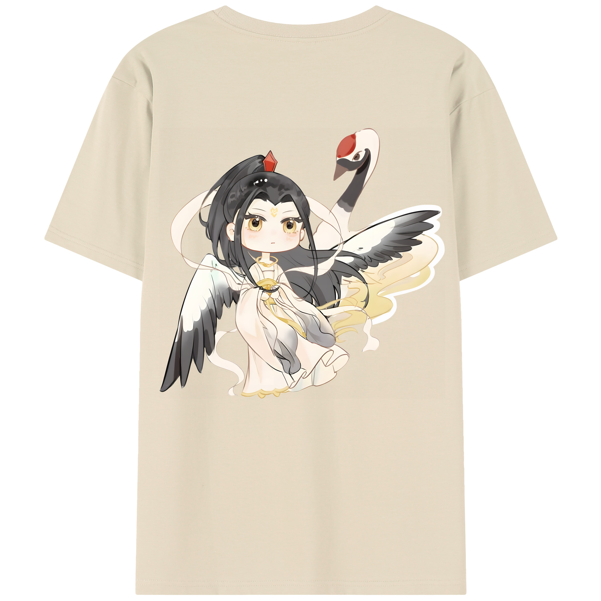 （画像用） Ne Zha 2 ナタ 魔童の大暴れ 綿100％半袖Tシャツ（背面プリント）