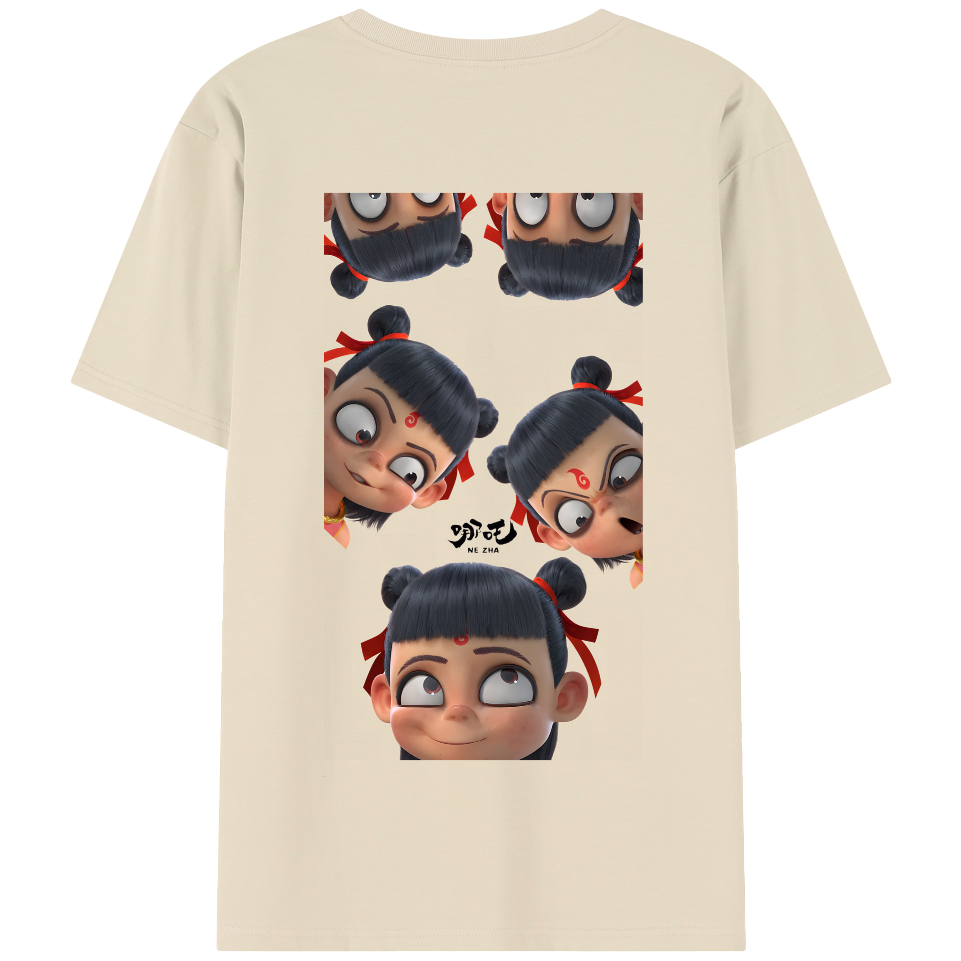 （画像用） Ne Zha 2 ナタ 魔童の大暴れ 綿100％半袖Tシャツ（背面プリント）