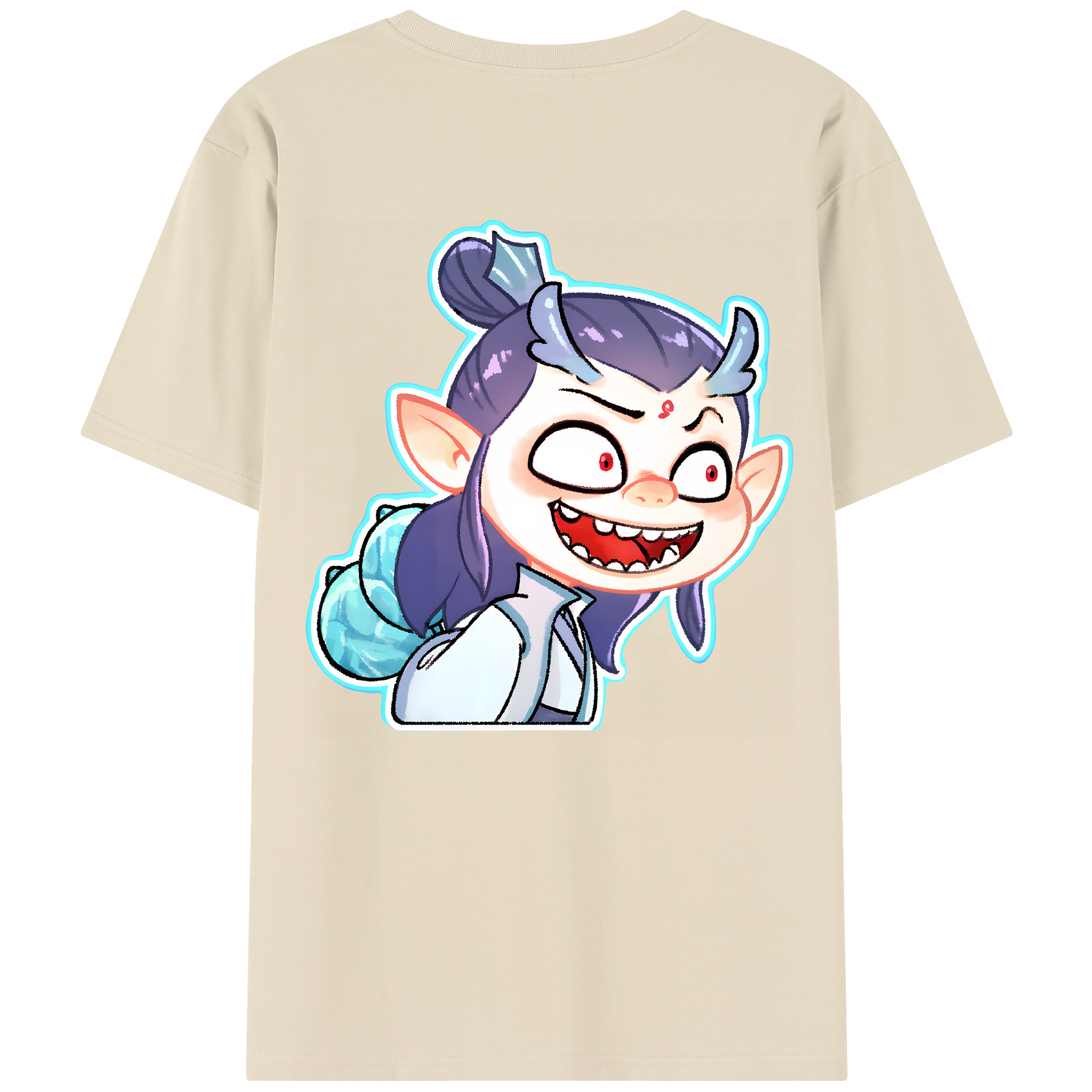 （画像用） Ne Zha 2 ナタ 魔童の大暴れ 綿100％半袖Tシャツ（背面プリント）