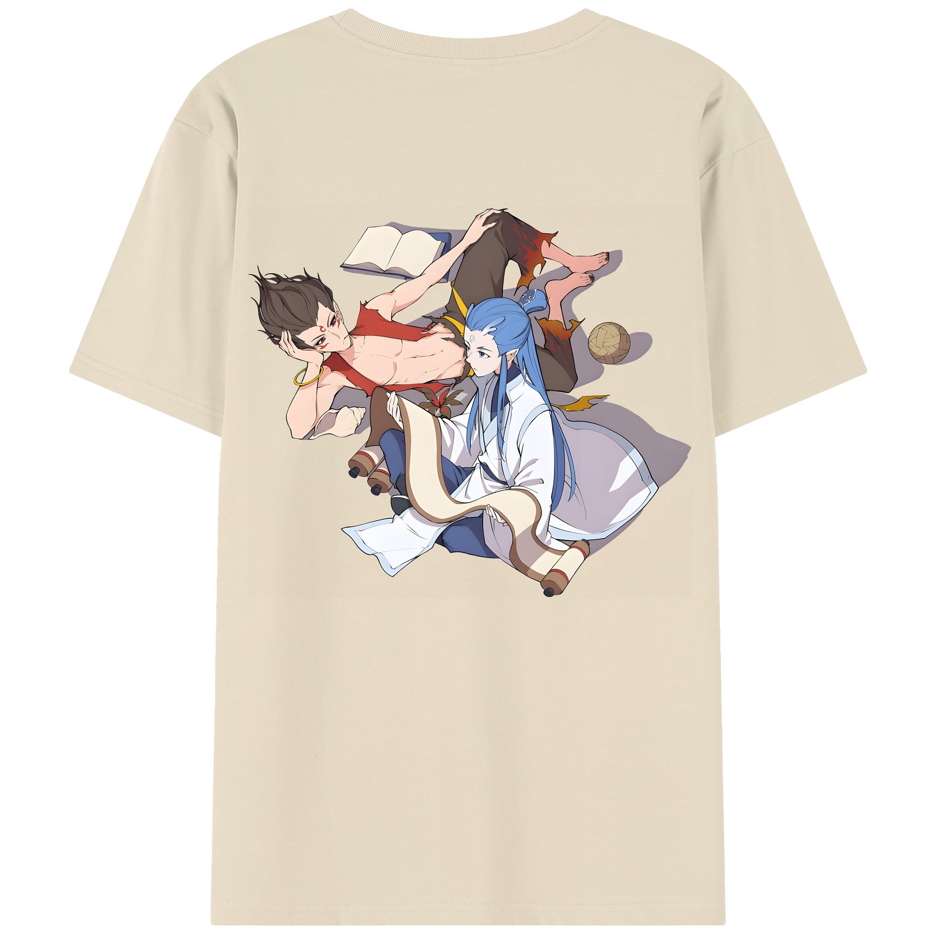 （画像用） Ne Zha 2 ナタ 魔童の大暴れ 綿100％半袖Tシャツ（背面プリント）