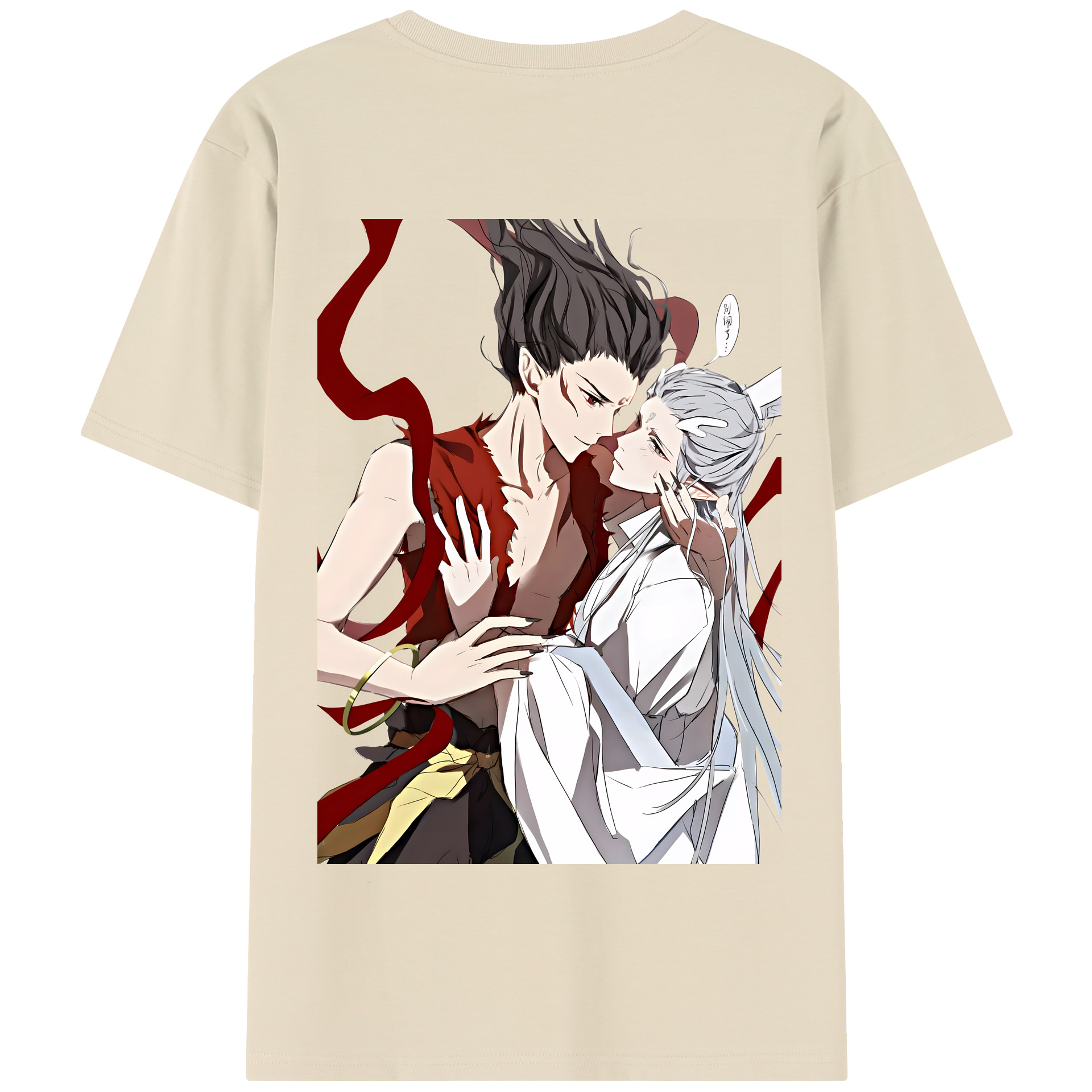 （画像用） Ne Zha 2 ナタ 魔童の大暴れ 綿100％半袖Tシャツ（背面プリント）
