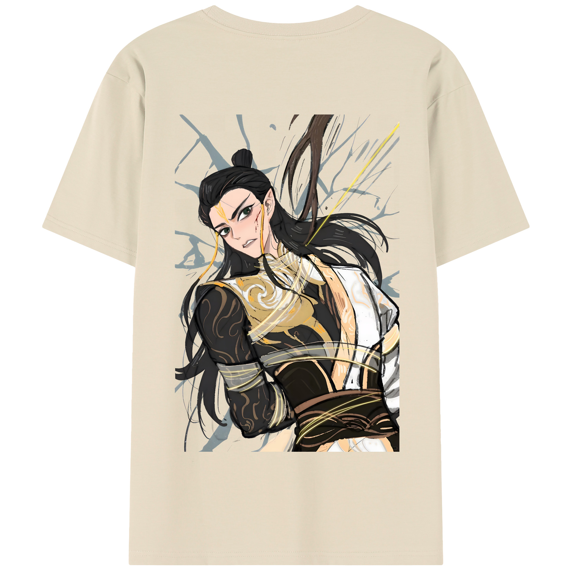 （画像用） Ne Zha 2 ナタ 魔童の大暴れ 綿100％半袖Tシャツ（背面プリント）
