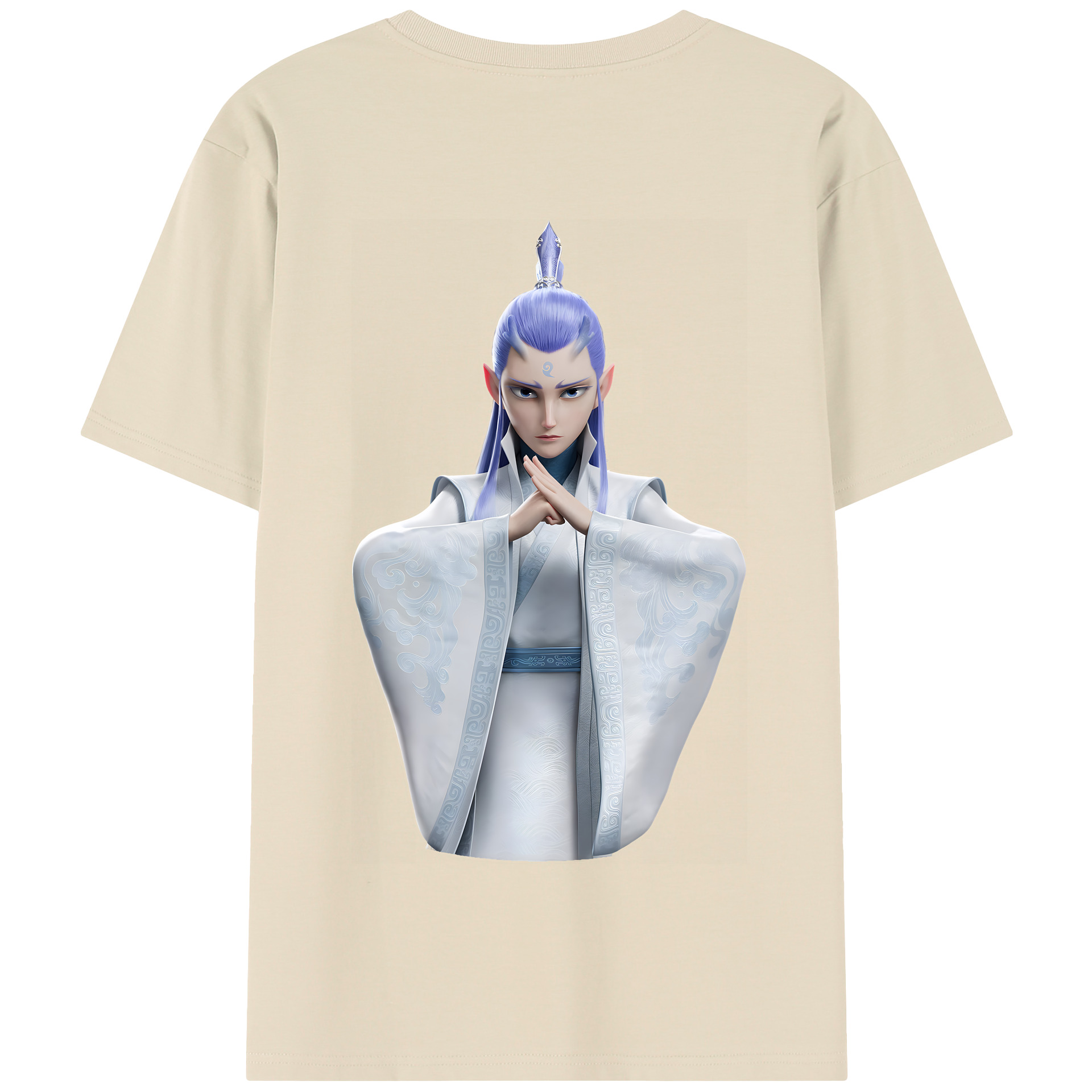 （画像用） Ne Zha 2 ナタ 魔童の大暴れ 綿100％半袖Tシャツ（背面プリント）