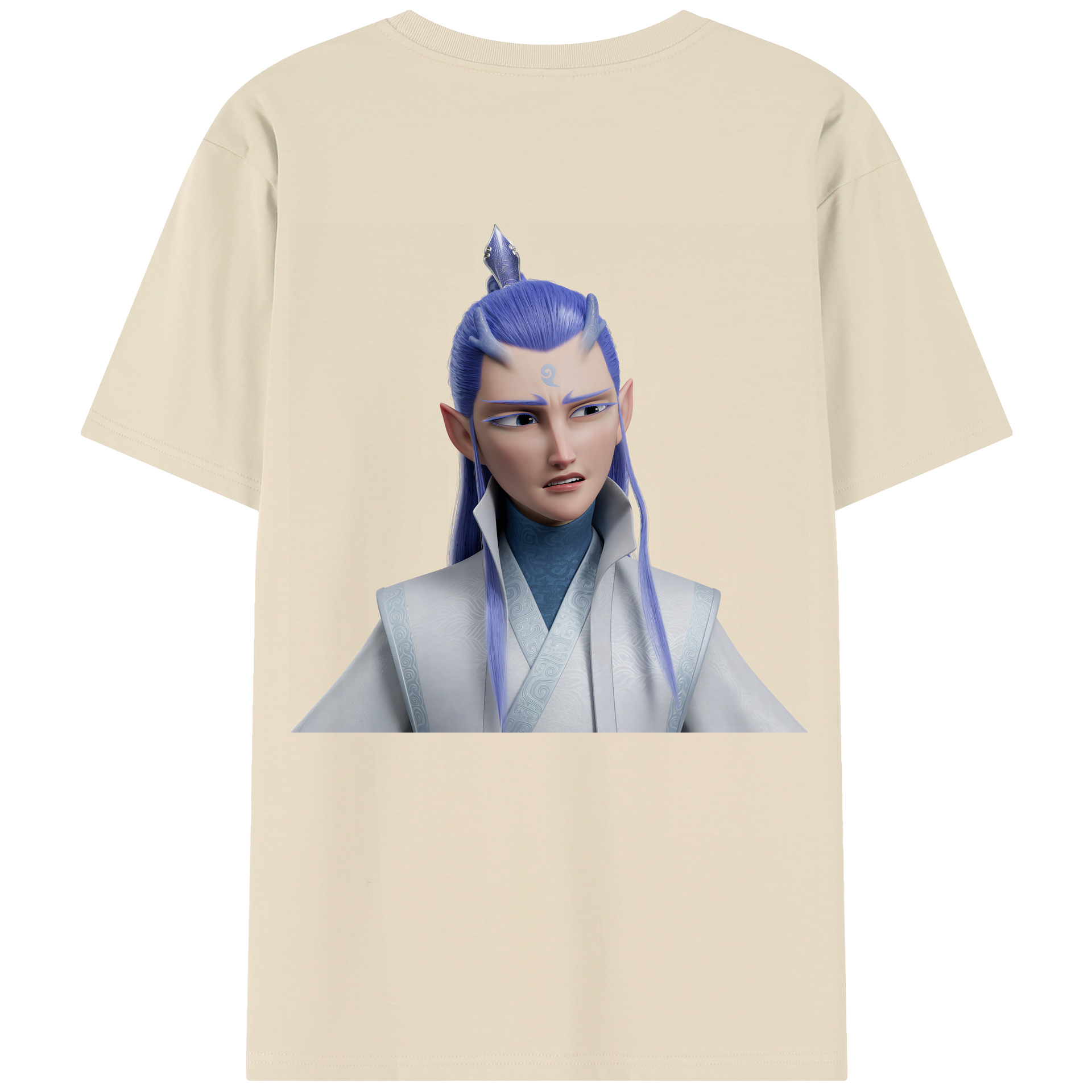 （画像用） Ne Zha 2 ナタ 魔童の大暴れ 綿100％半袖Tシャツ（背面プリント）