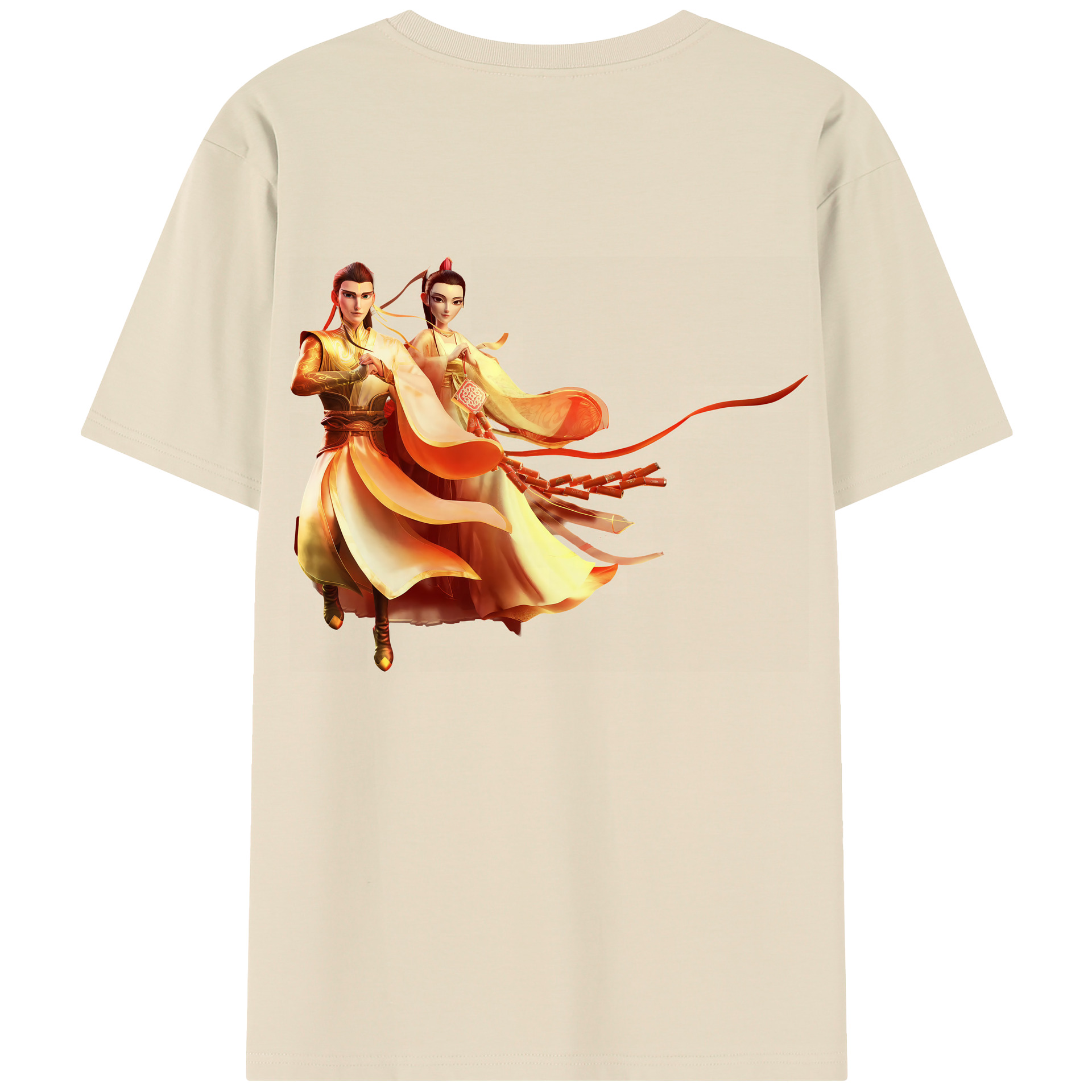 （画像用） Ne Zha 2 ナタ 魔童の大暴れ 綿100％半袖Tシャツ（背面プリント）