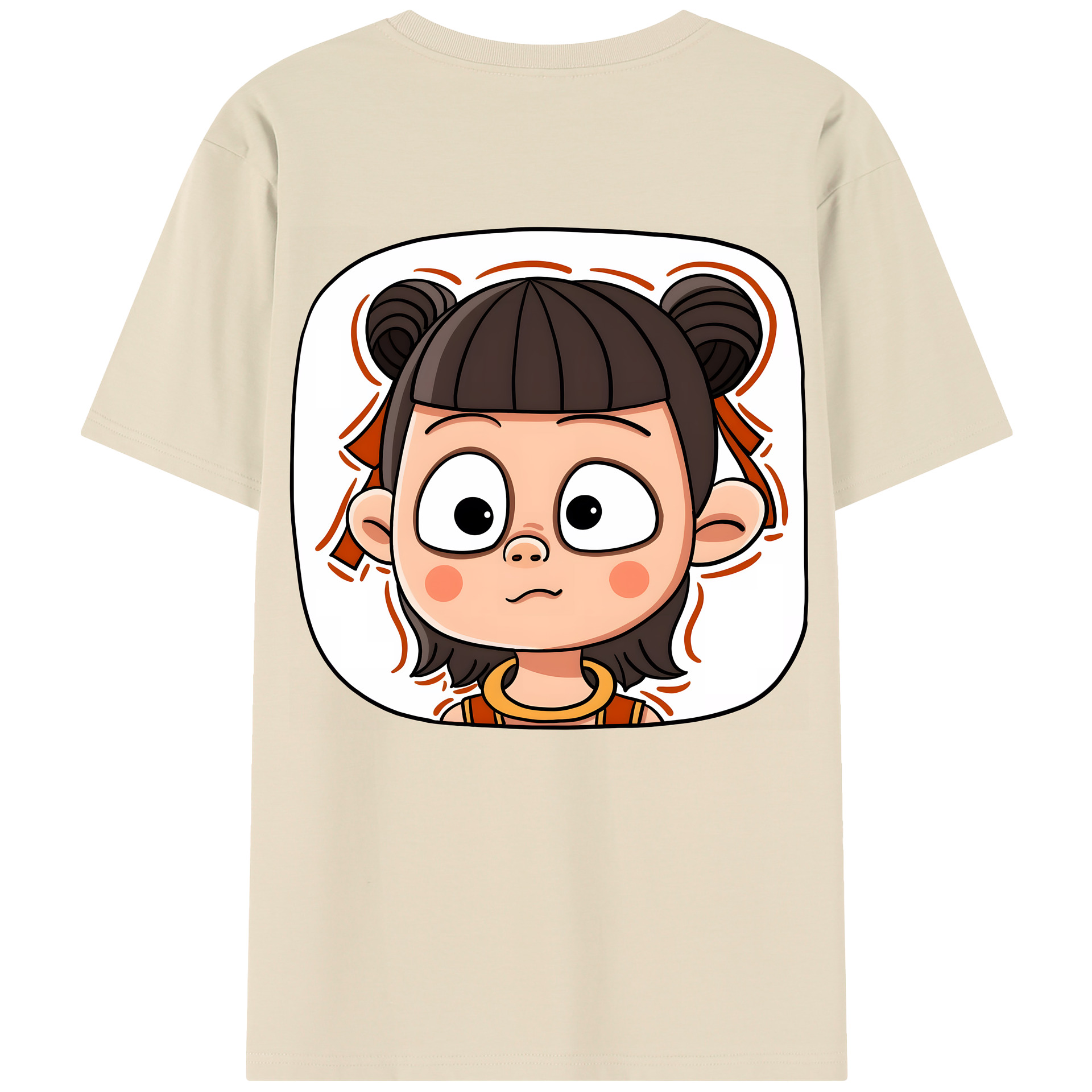 （画像用） Ne Zha 2 ナタ 魔童の大暴れ 綿100％半袖Tシャツ（背面プリント）