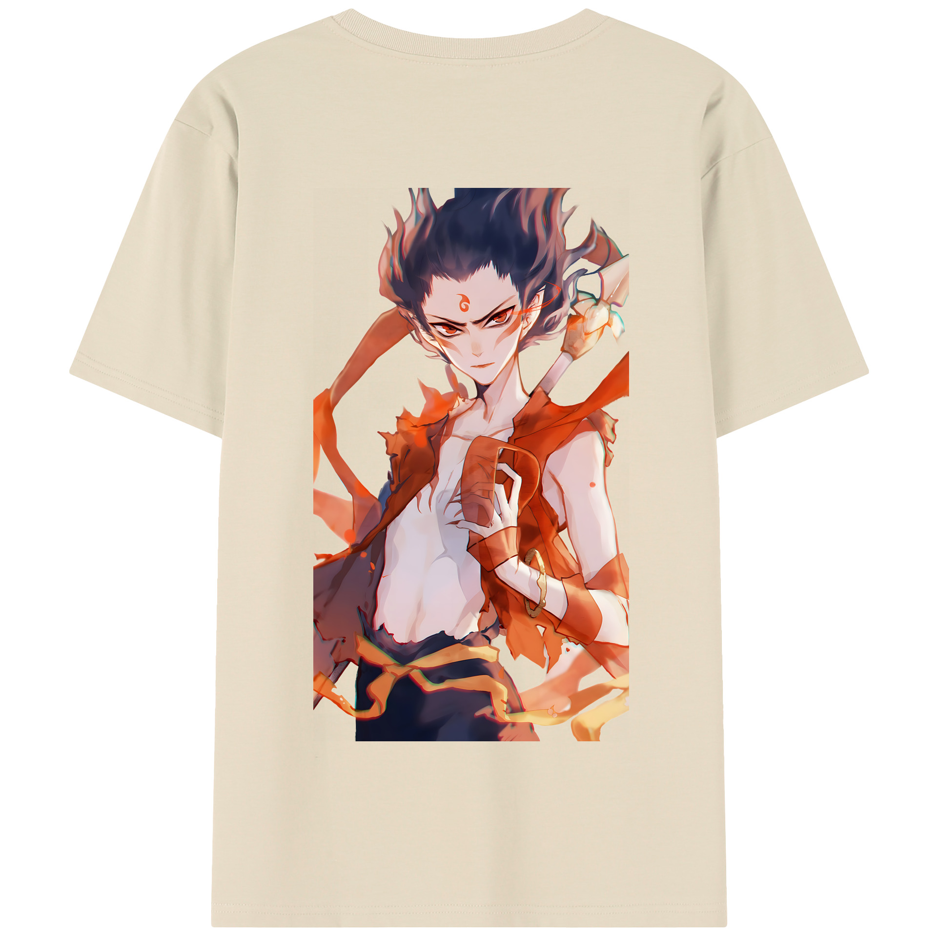 （画像用） Ne Zha 2 ナタ 魔童の大暴れ 綿100％半袖Tシャツ（背面プリント）