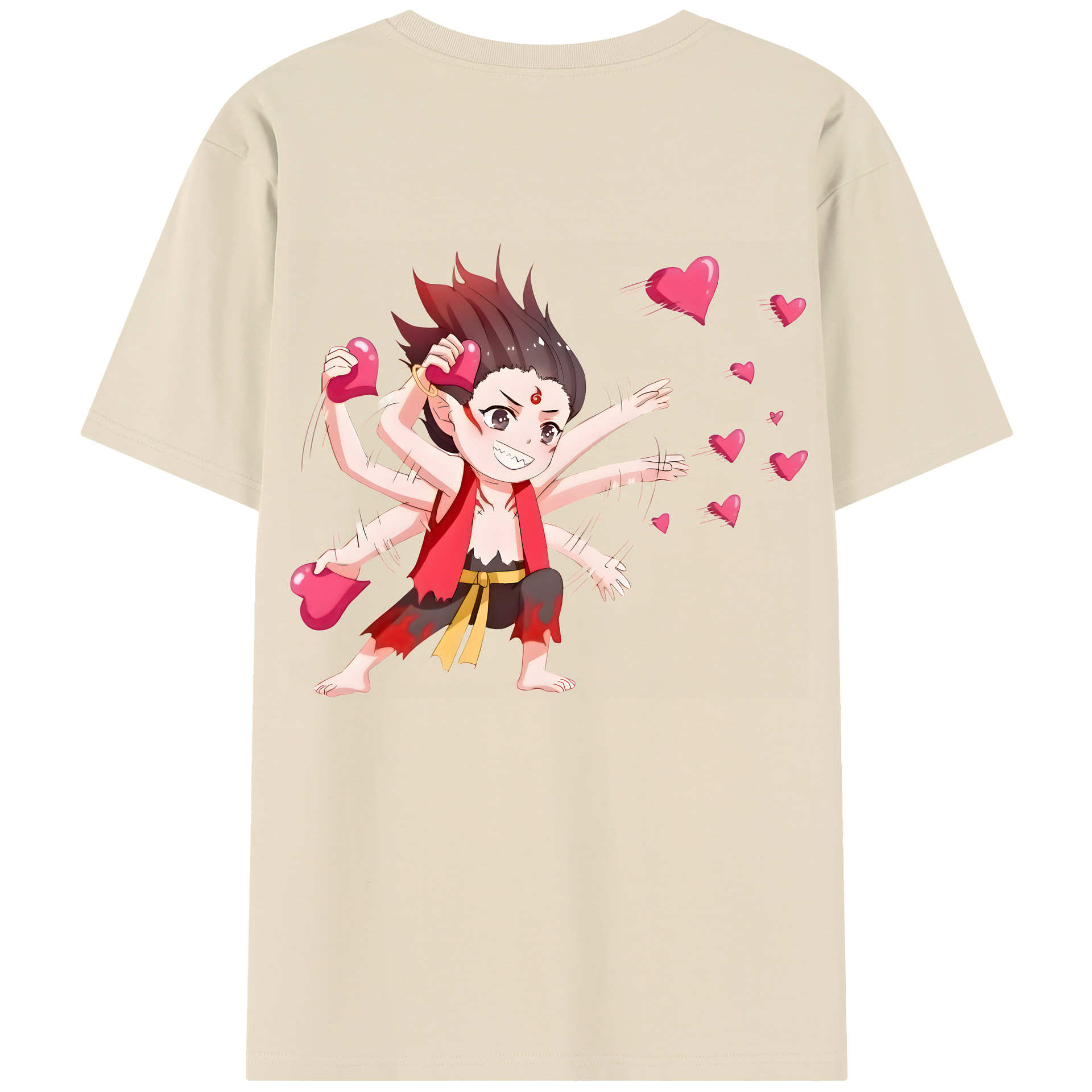 （画像用） Ne Zha 2 ナタ 魔童の大暴れ 綿100％半袖Tシャツ（背面プリント）