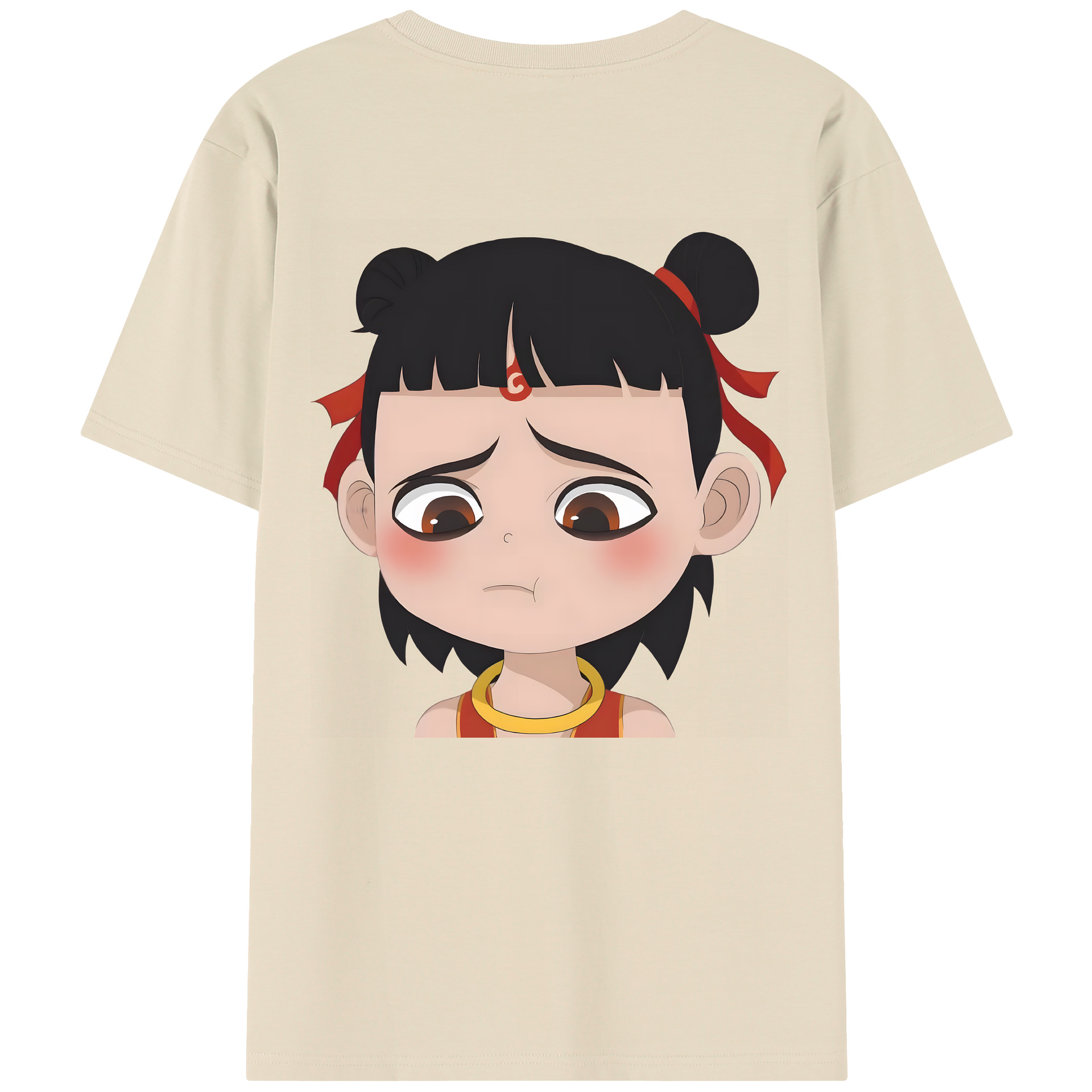 （画像用） Ne Zha 2 ナタ 魔童の大暴れ 綿100％半袖Tシャツ（背面プリント）