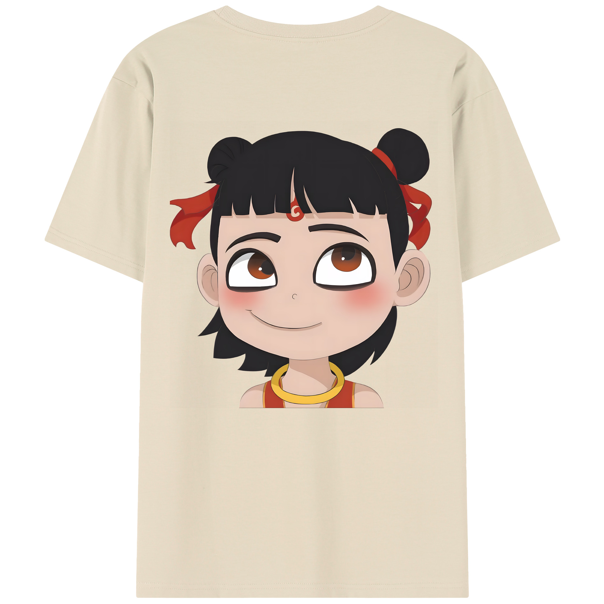 （画像用） Ne Zha 2 ナタ 魔童の大暴れ 綿100％半袖Tシャツ（背面プリント）