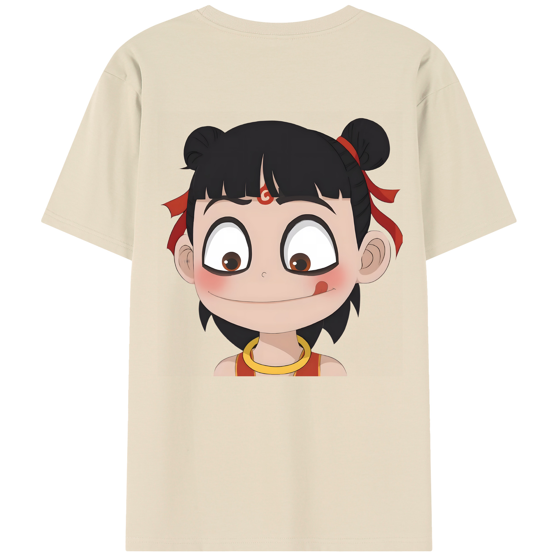 （画像用） Ne Zha 2 ナタ 魔童の大暴れ 綿100％半袖Tシャツ（背面プリント）