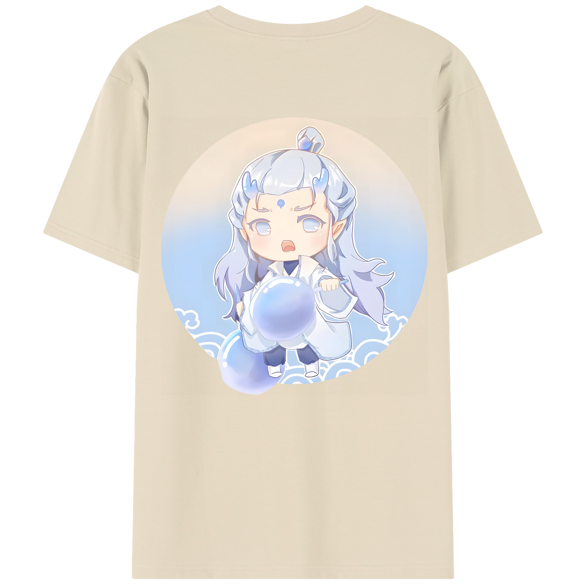 （画像用） Ne Zha 2 ナタ 魔童の大暴れ 綿100％半袖Tシャツ（背面プリント）