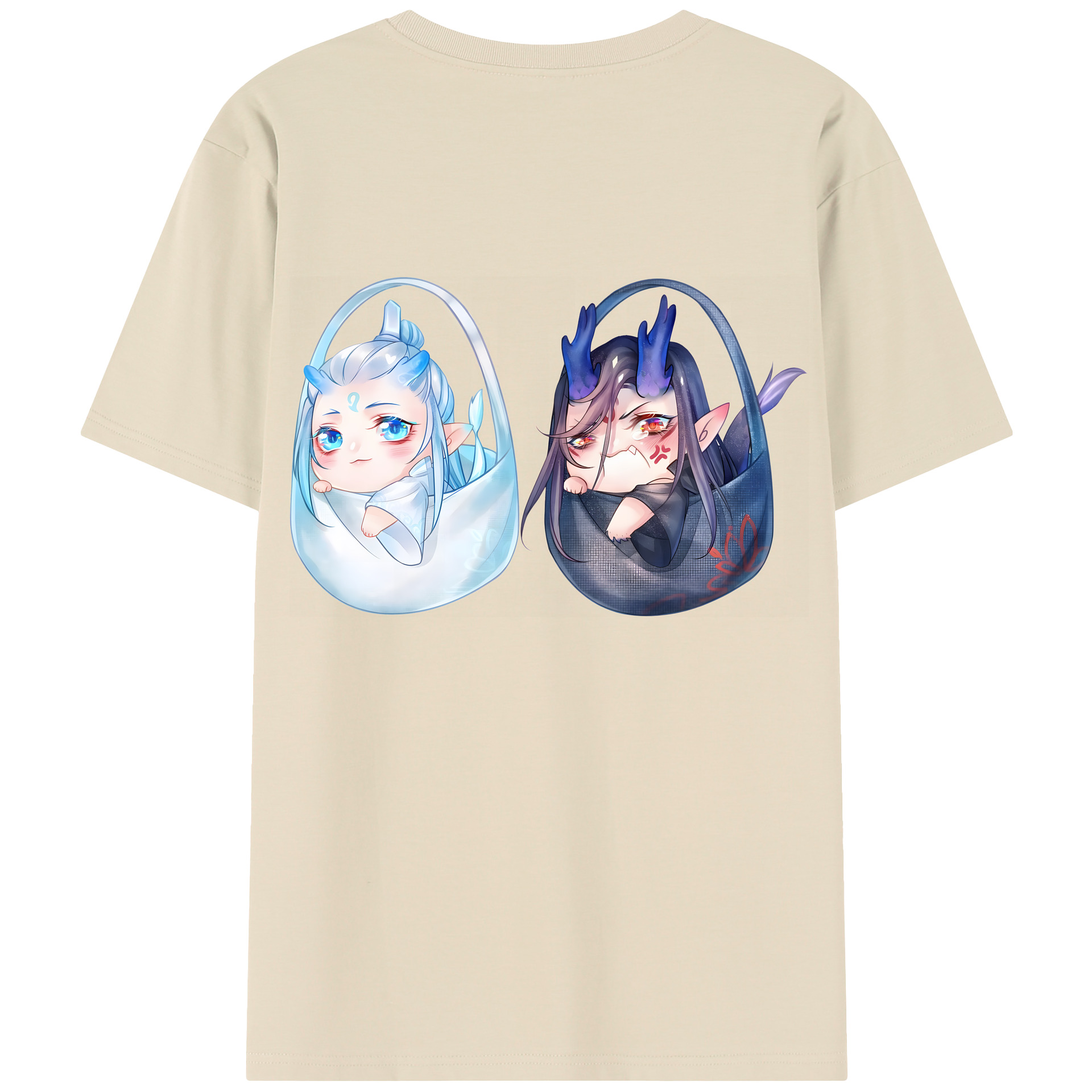（画像用） Ne Zha 2 ナタ 魔童の大暴れ 綿100％半袖Tシャツ（背面プリント）