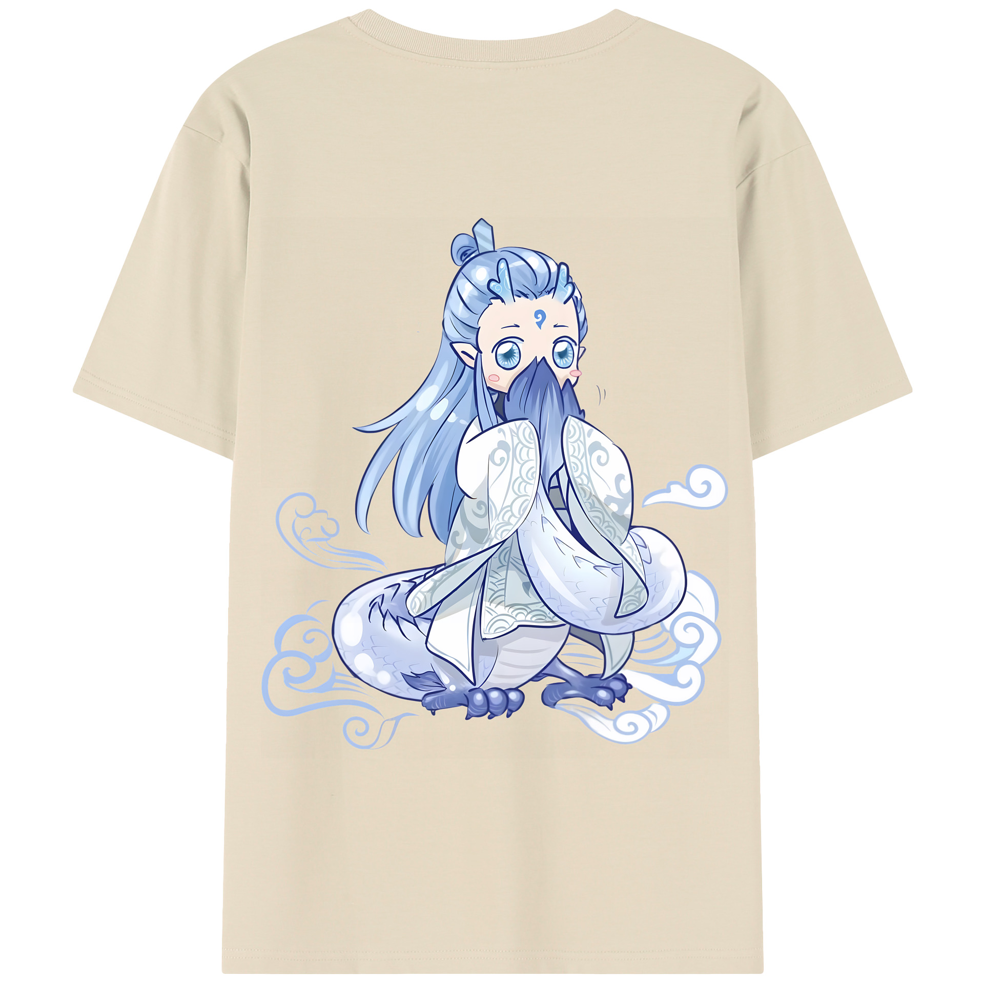 （画像用） Ne Zha 2 ナタ 魔童の大暴れ 綿100％半袖Tシャツ（背面プリント）