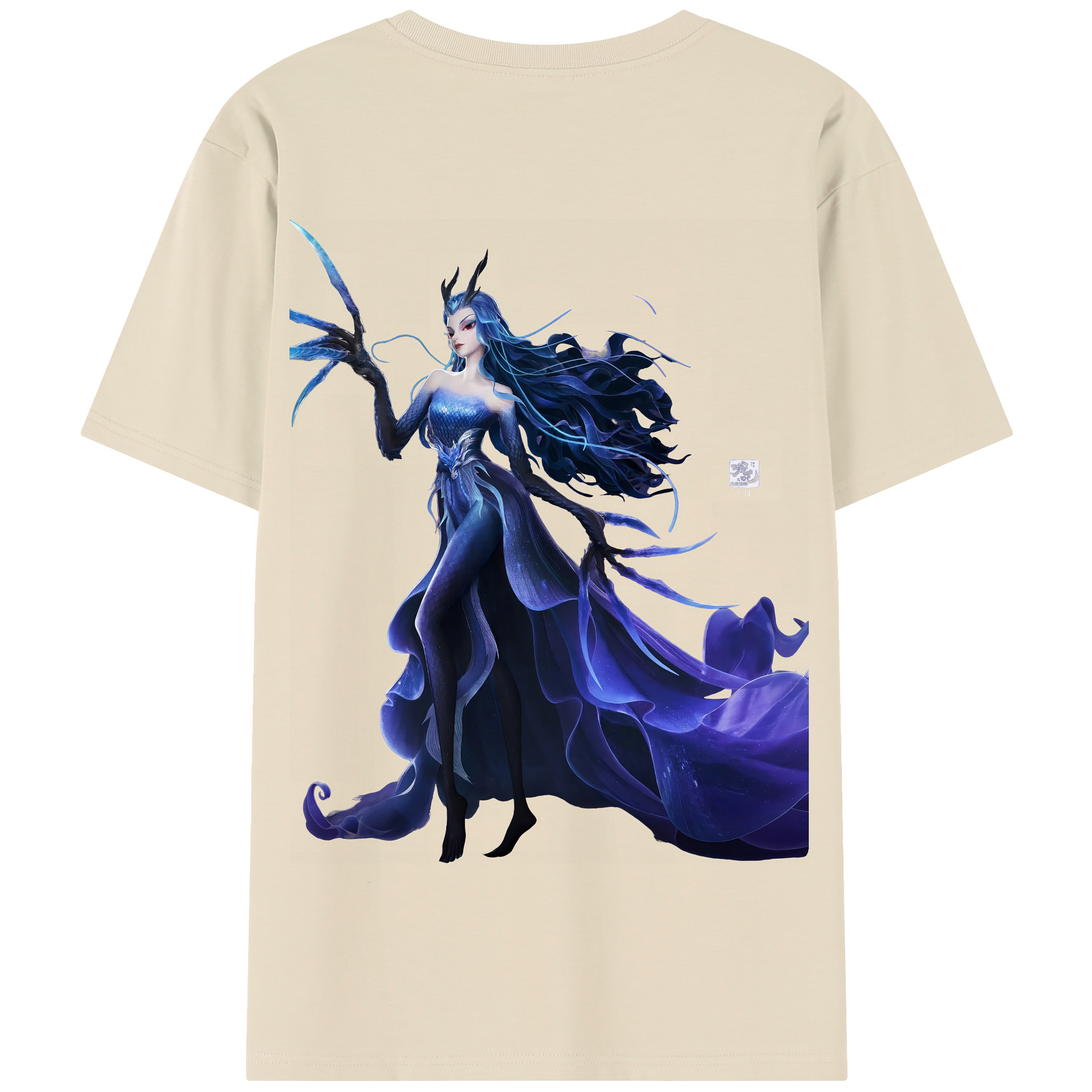 （画像用） Ne Zha 2 ナタ 魔童の大暴れ 綿100％半袖Tシャツ（背面プリント）
