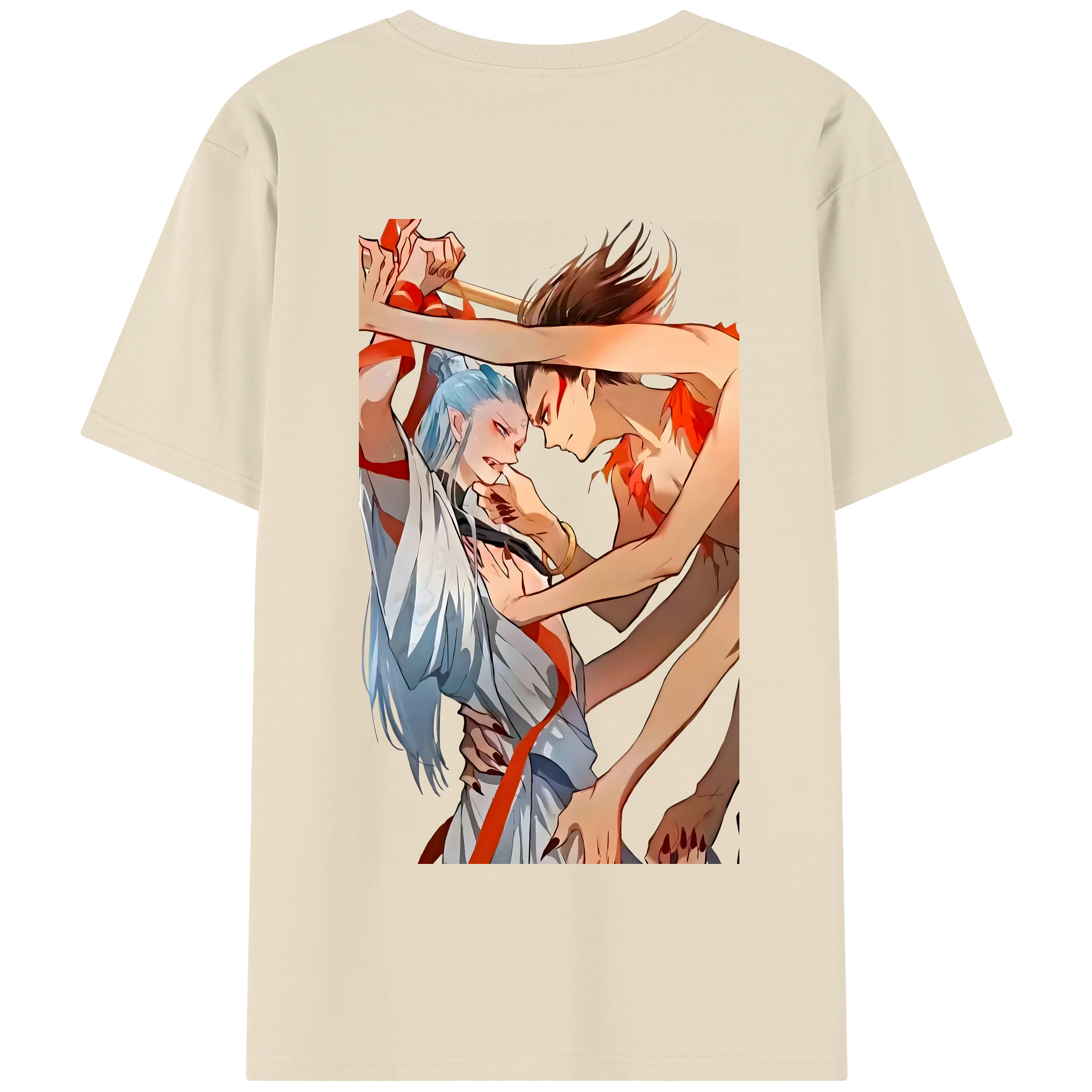 （画像用） Ne Zha 2 ナタ 魔童の大暴れ 綿100％半袖Tシャツ（背面プリント）