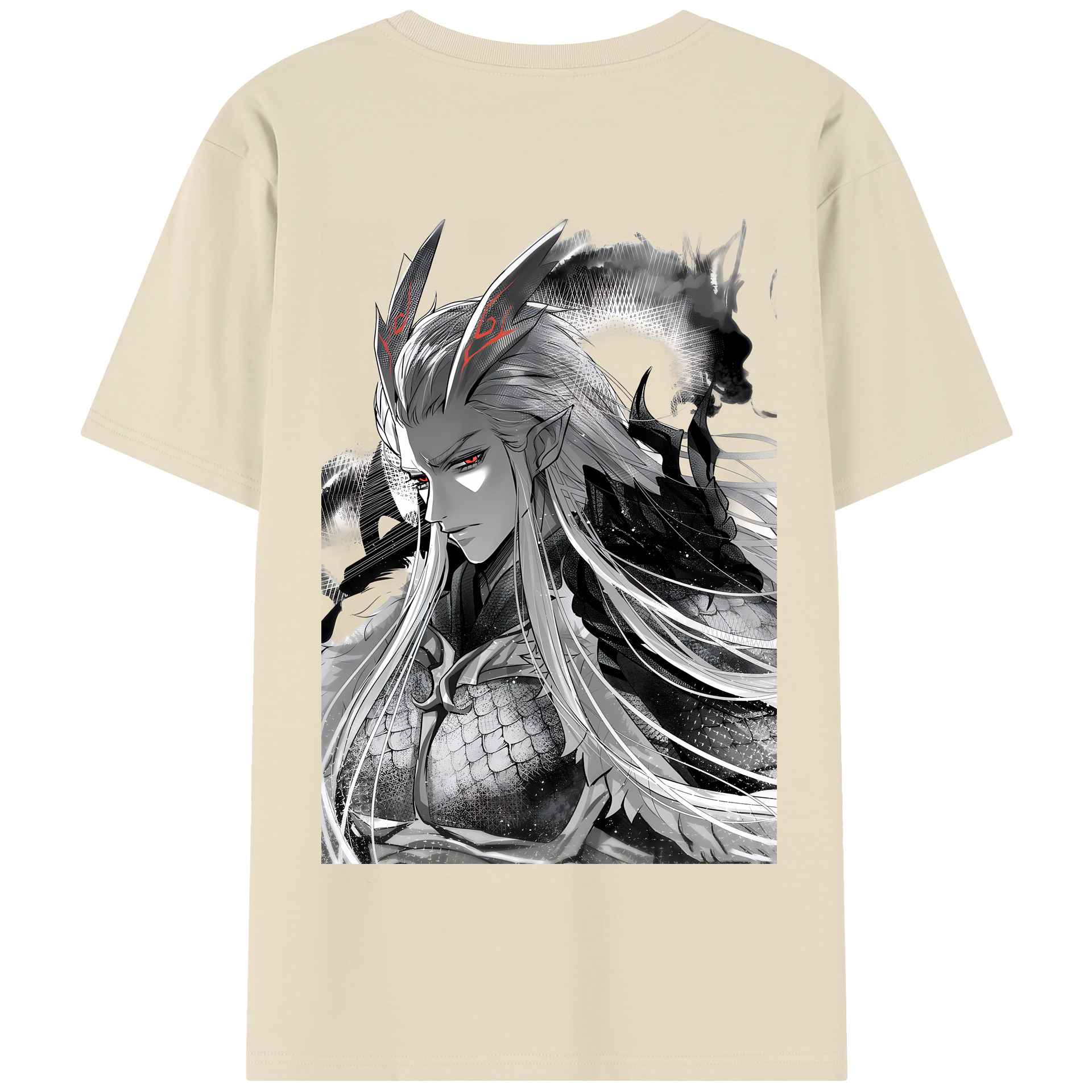 （画像用） Ne Zha 2 ナタ 魔童の大暴れ 綿100％半袖Tシャツ（背面プリント）