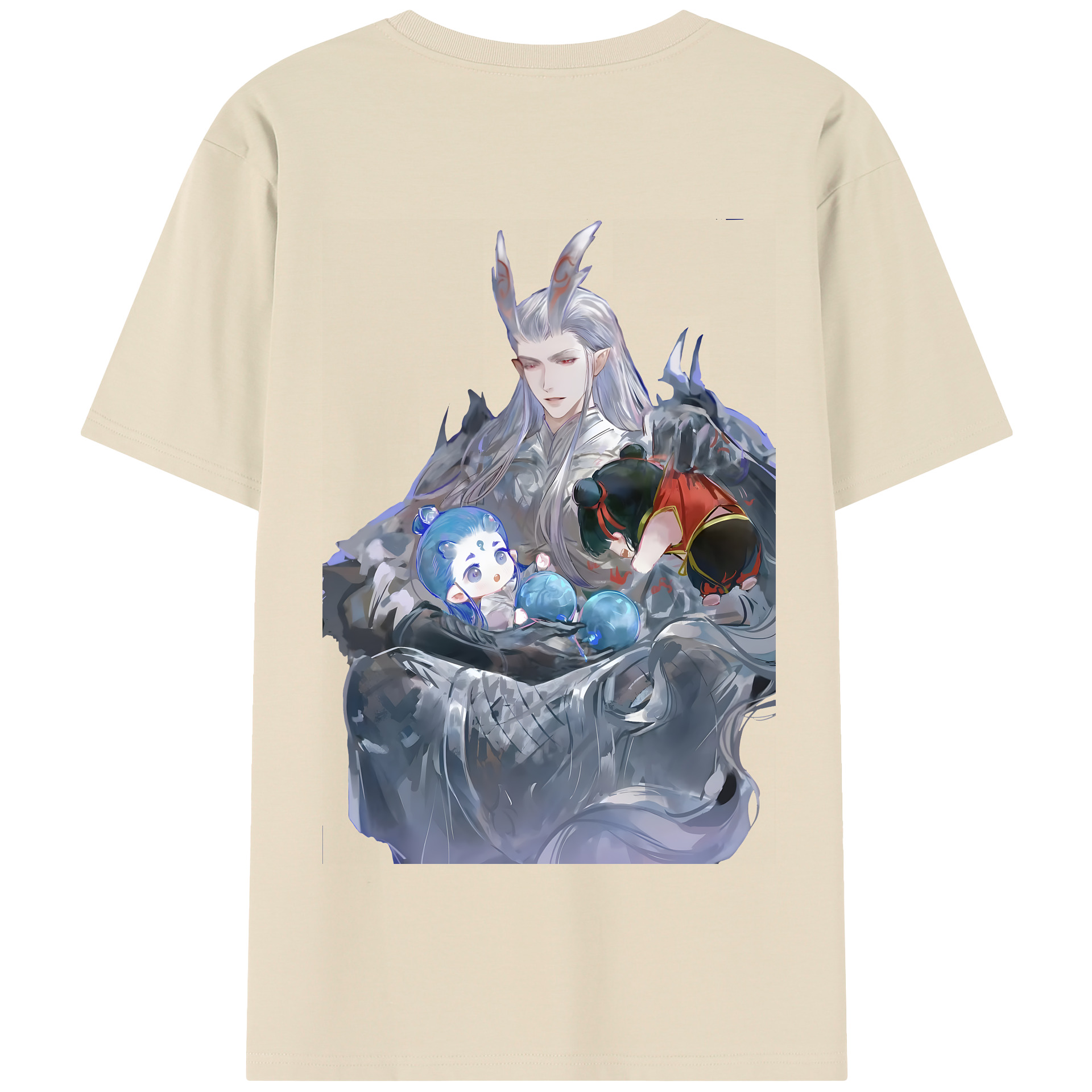 （画像用） Ne Zha 2 ナタ 魔童の大暴れ 綿100％半袖Tシャツ（背面プリント）