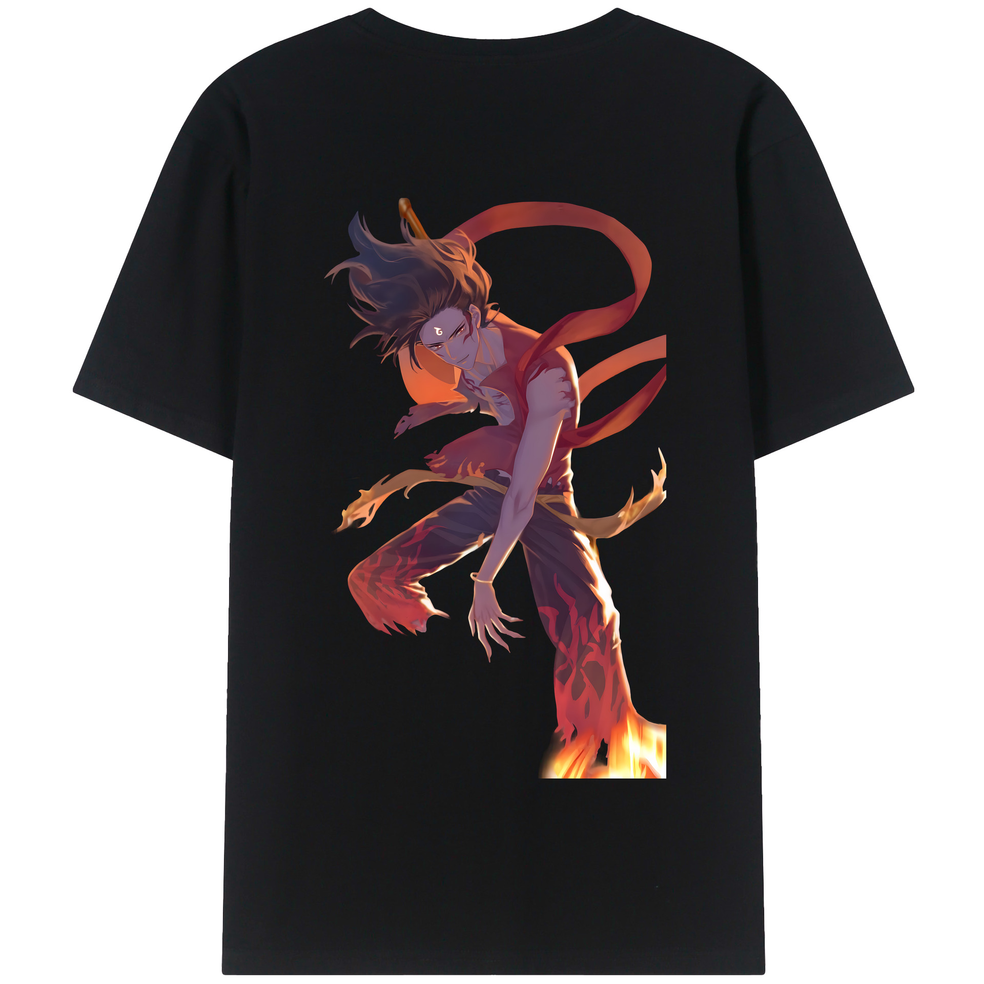 （画像用） Ne Zha 2 ナタ 魔童の大暴れ 綿100％半袖Tシャツ（背面プリント）