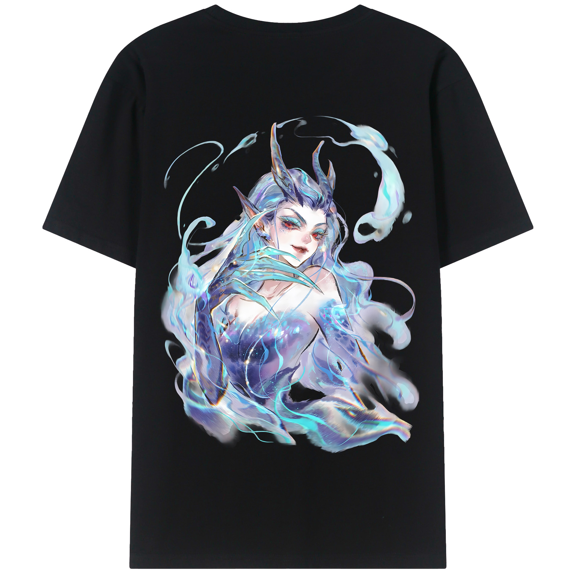 （画像用） Ne Zha 2 ナタ 魔童の大暴れ 綿100％半袖Tシャツ（背面プリント）