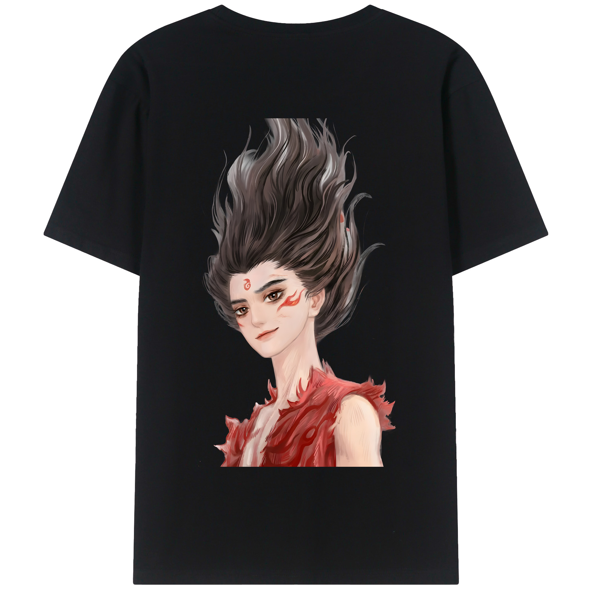 （画像用） Ne Zha 2 ナタ 魔童の大暴れ 綿100％半袖Tシャツ（背面プリント）