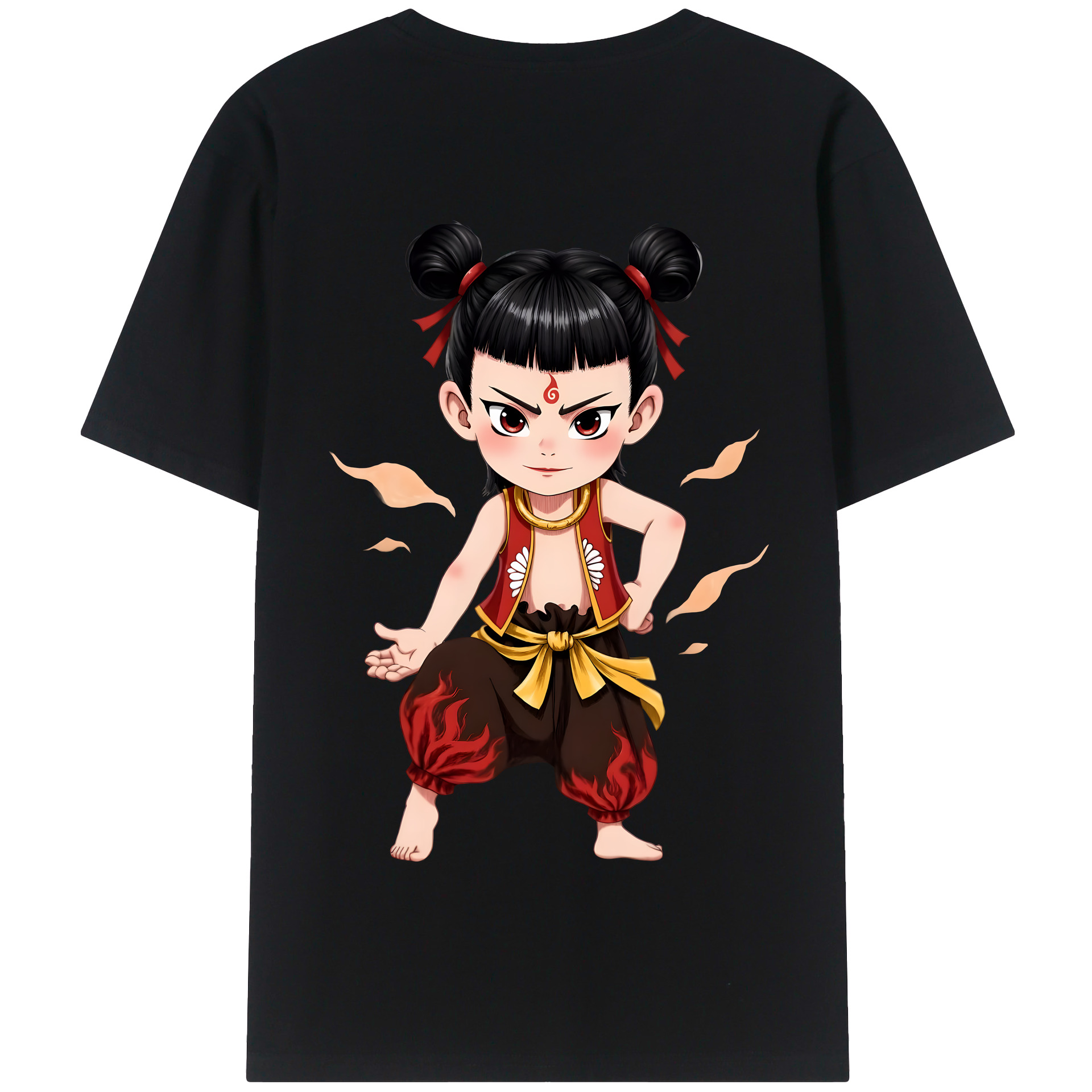 （画像用） Ne Zha 2 ナタ 魔童の大暴れ 綿100％半袖Tシャツ（背面プリント）