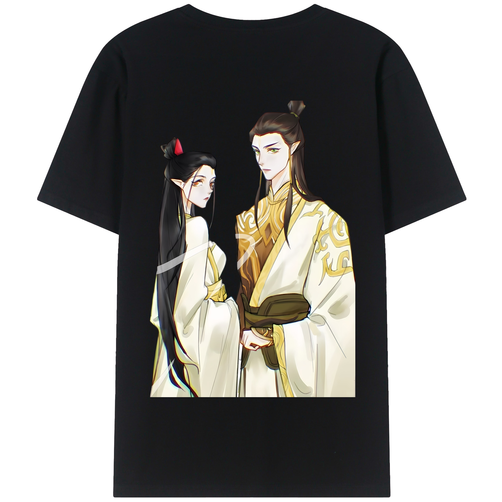 （画像用） Ne Zha 2 ナタ 魔童の大暴れ 綿100％半袖Tシャツ（背面プリント）