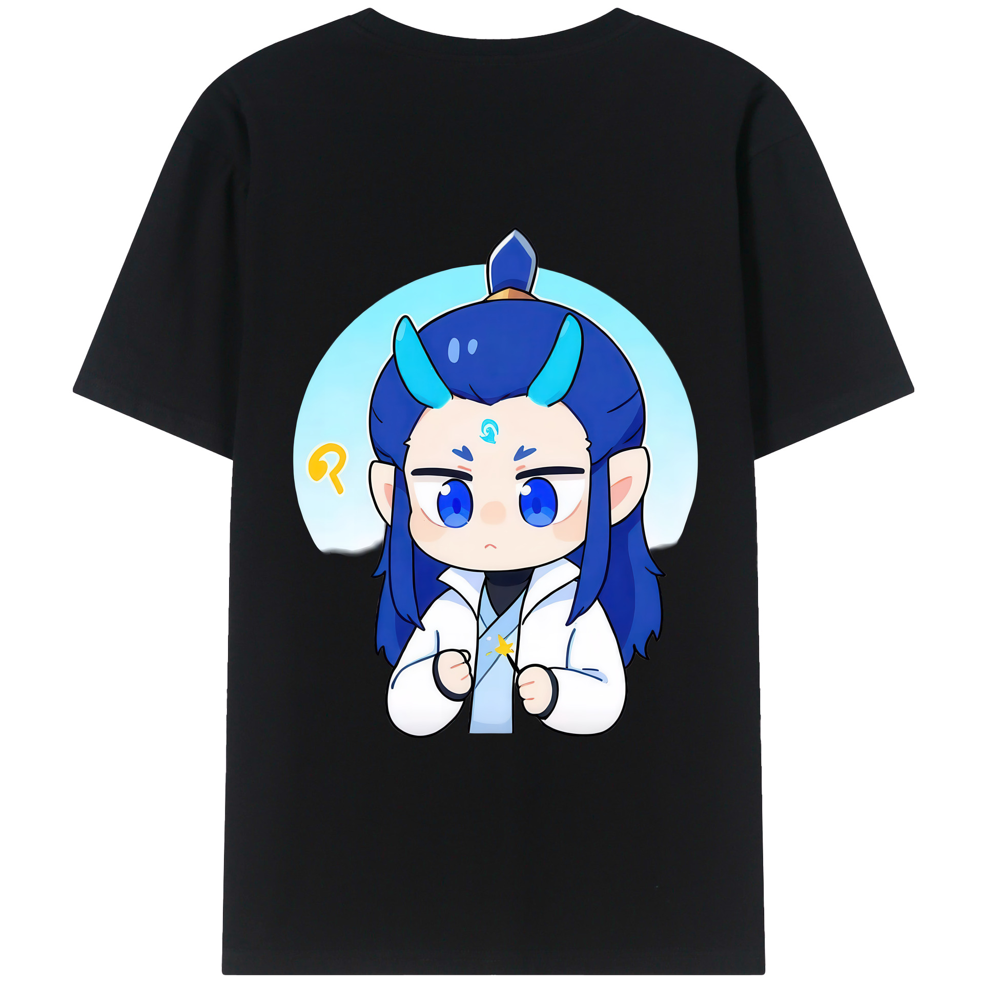 （画像用） Ne Zha 2 ナタ 魔童の大暴れ 綿100％半袖Tシャツ（背面プリント）