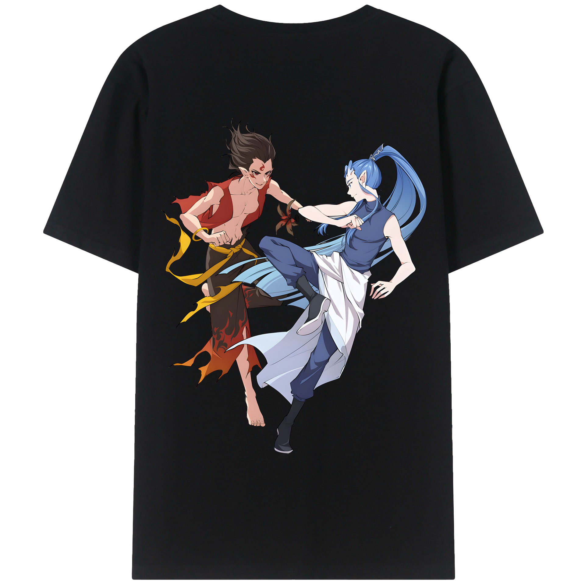（画像用） Ne Zha 2 ナタ 魔童の大暴れ 綿100％半袖Tシャツ（背面プリント）