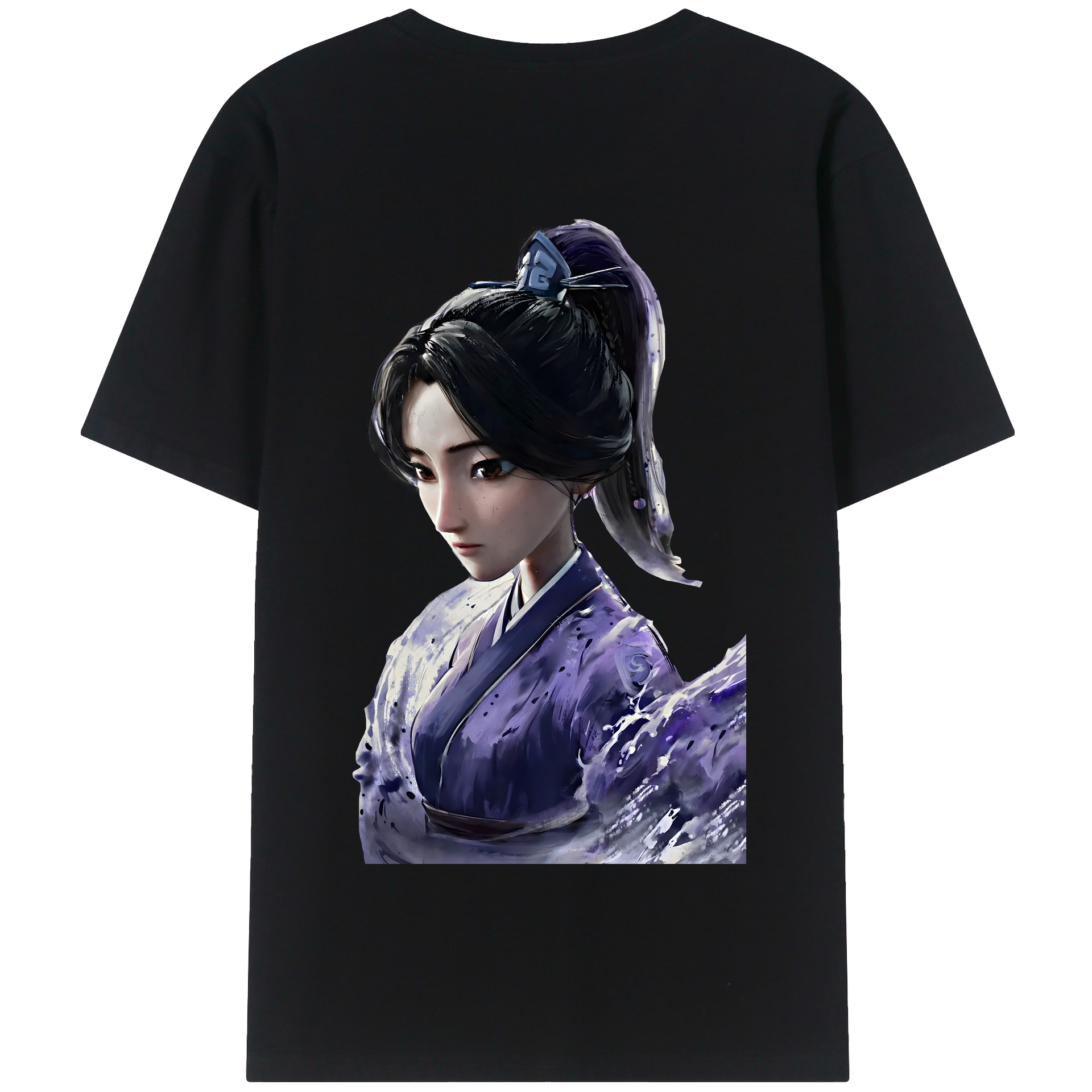 （画像用） Ne Zha 2 ナタ 魔童の大暴れ 綿100％半袖Tシャツ（背面プリント）