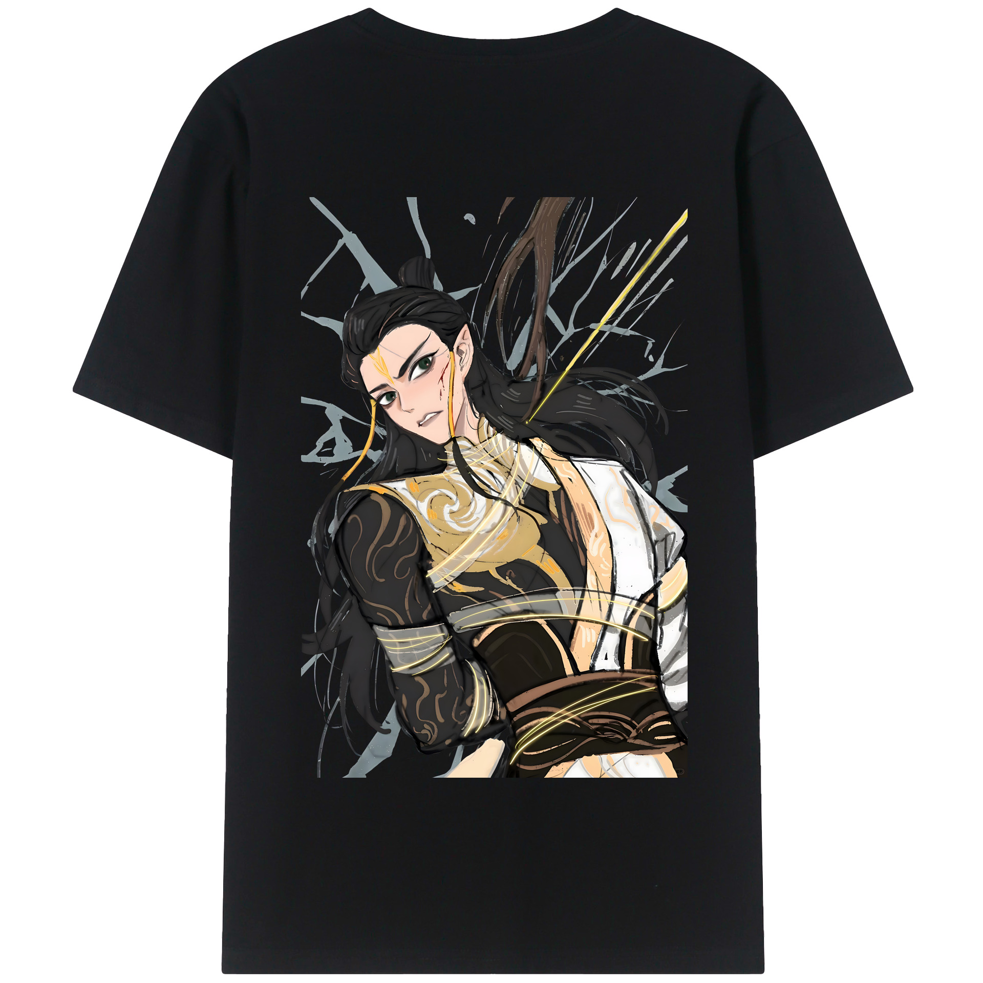 （画像用） Ne Zha 2 ナタ 魔童の大暴れ 綿100％半袖Tシャツ（背面プリント）