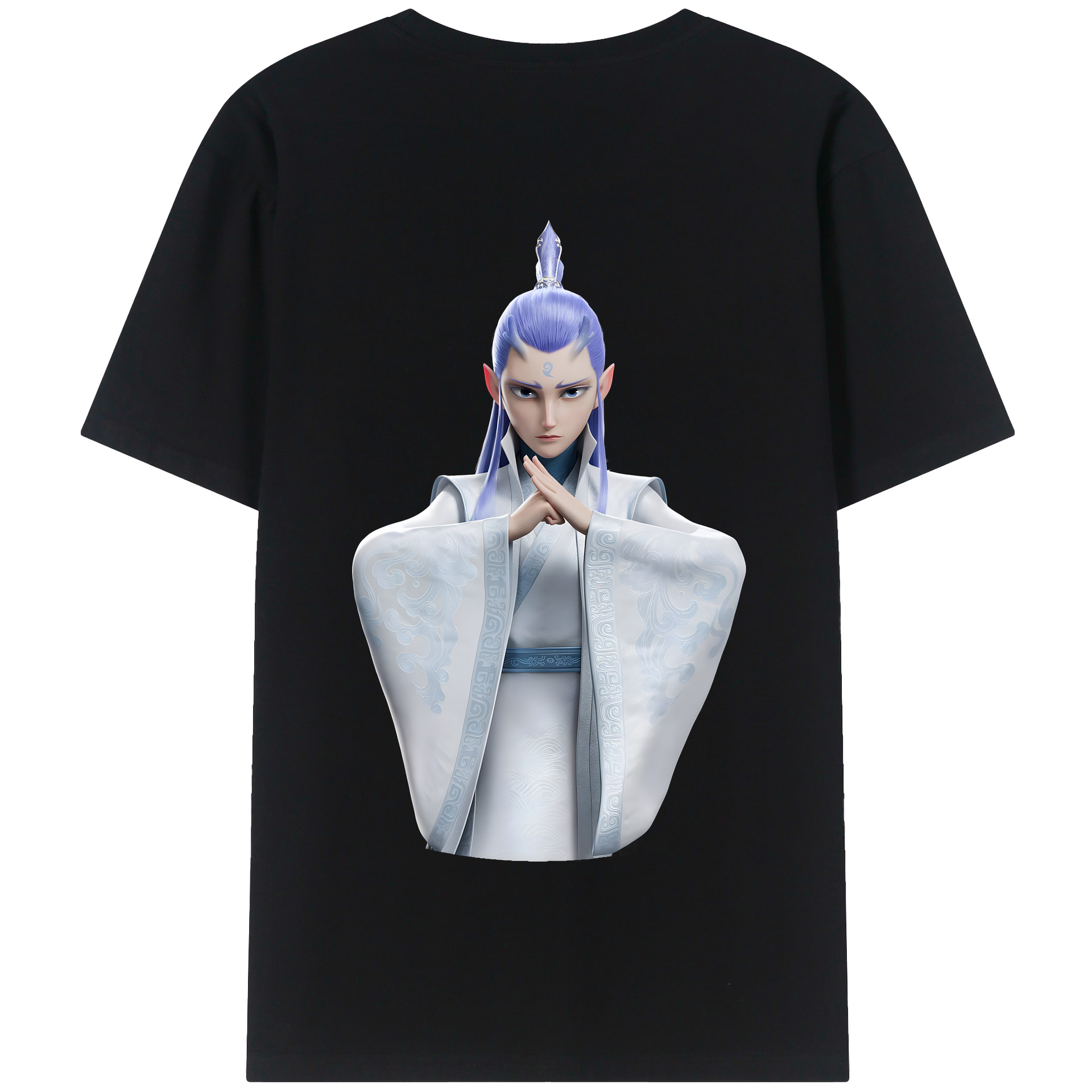 （画像用） Ne Zha 2 ナタ 魔童の大暴れ 綿100％半袖Tシャツ（背面プリント）