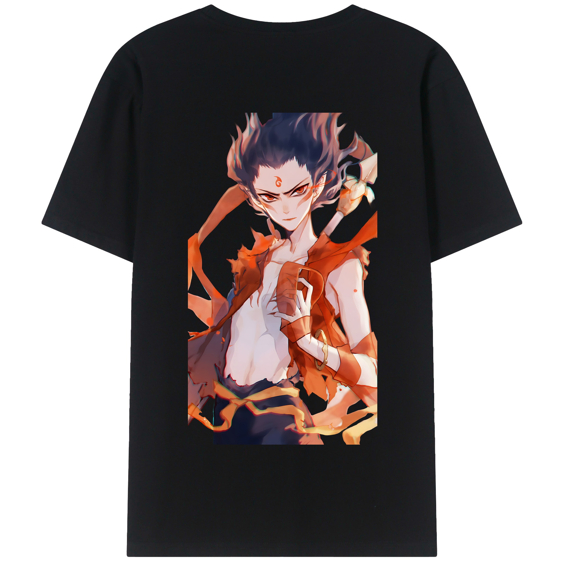 （画像用） Ne Zha 2 ナタ 魔童の大暴れ 綿100％半袖Tシャツ（背面プリント）