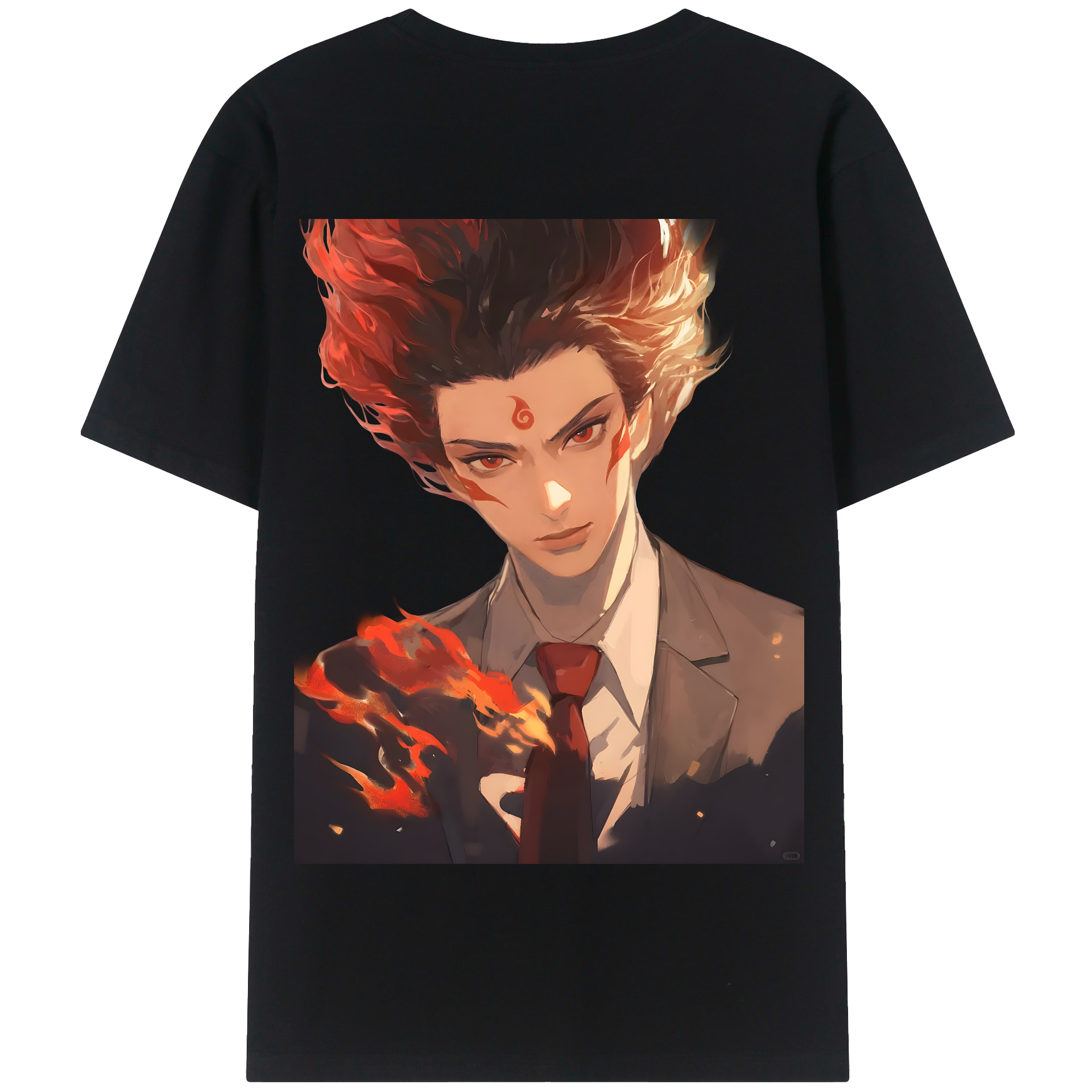 （画像用） Ne Zha 2 ナタ 魔童の大暴れ 綿100％半袖Tシャツ（背面プリント）