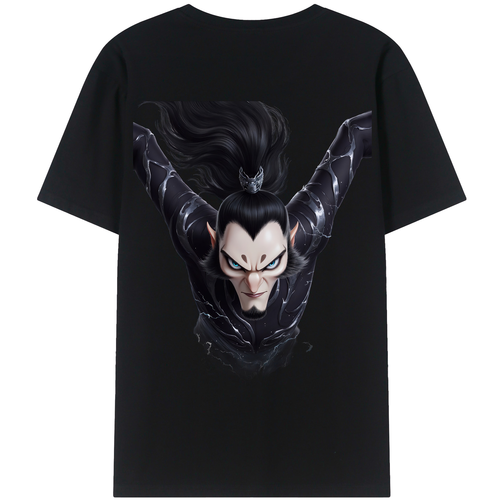 （画像用） Ne Zha 2 ナタ 魔童の大暴れ 綿100％半袖Tシャツ（背面プリント）