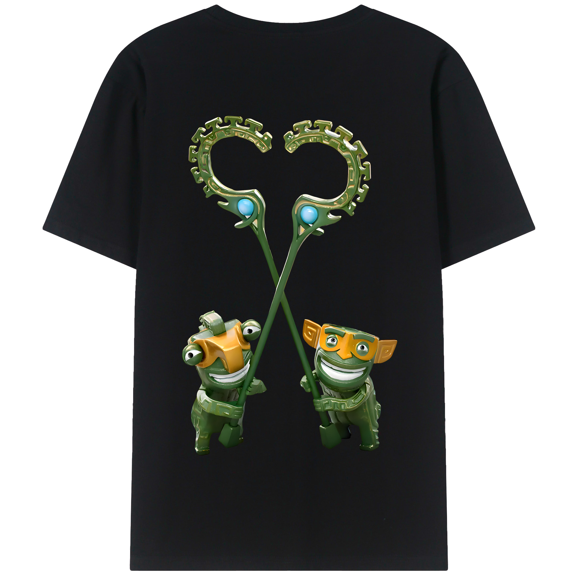 （画像用） Ne Zha 2 ナタ 魔童の大暴れ 綿100％半袖Tシャツ（背面プリント）