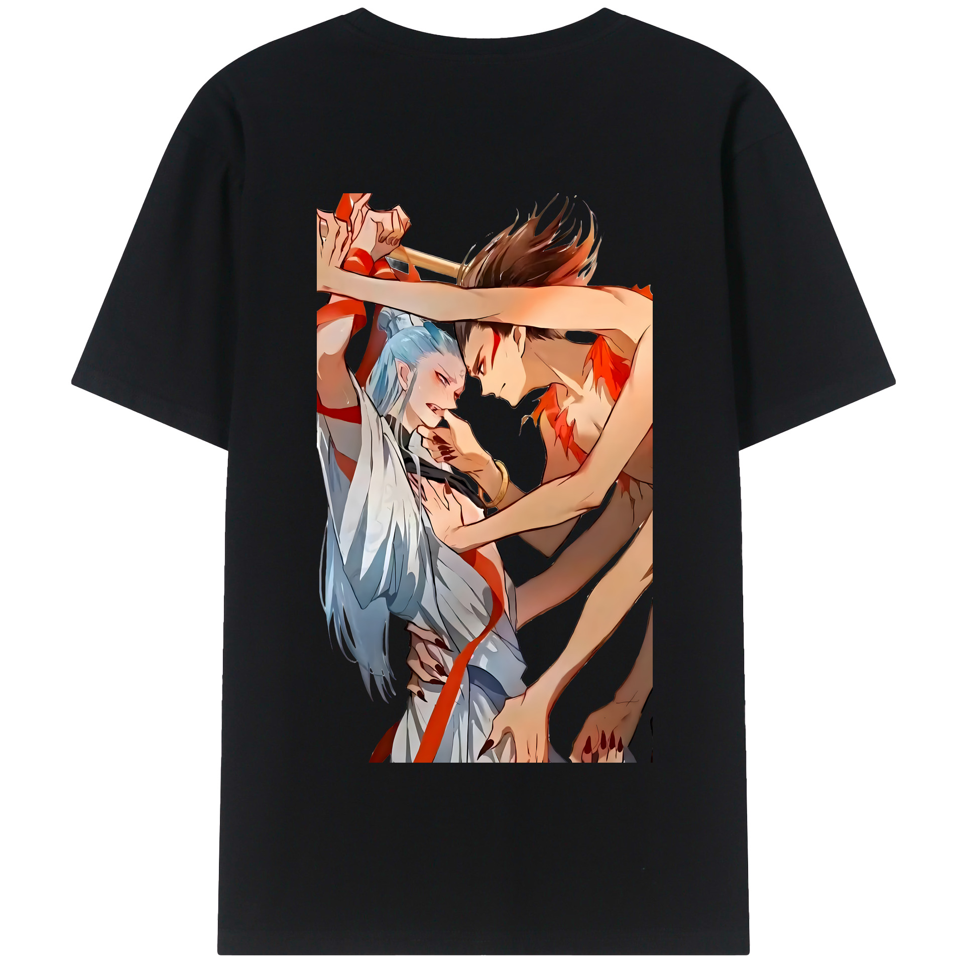 （画像用） Ne Zha 2 ナタ 魔童の大暴れ 綿100％半袖Tシャツ（背面プリント）