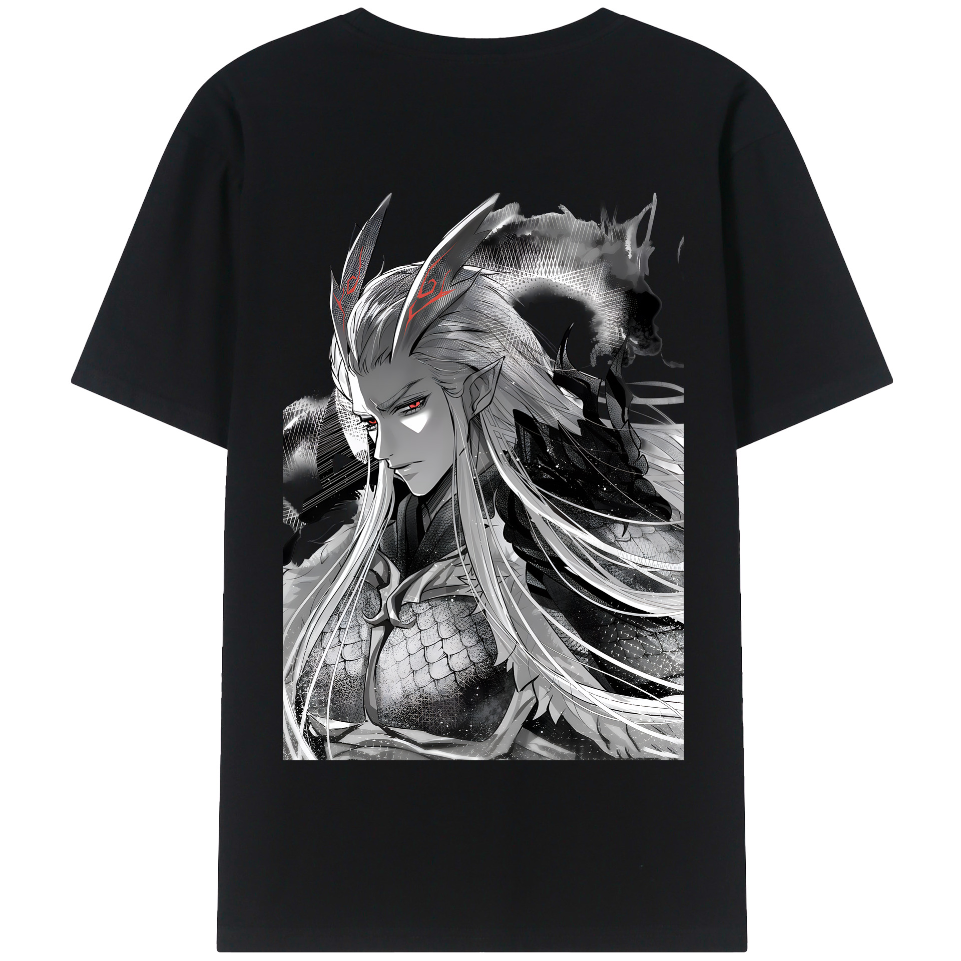 （画像用） Ne Zha 2 ナタ 魔童の大暴れ 綿100％半袖Tシャツ（背面プリント）
