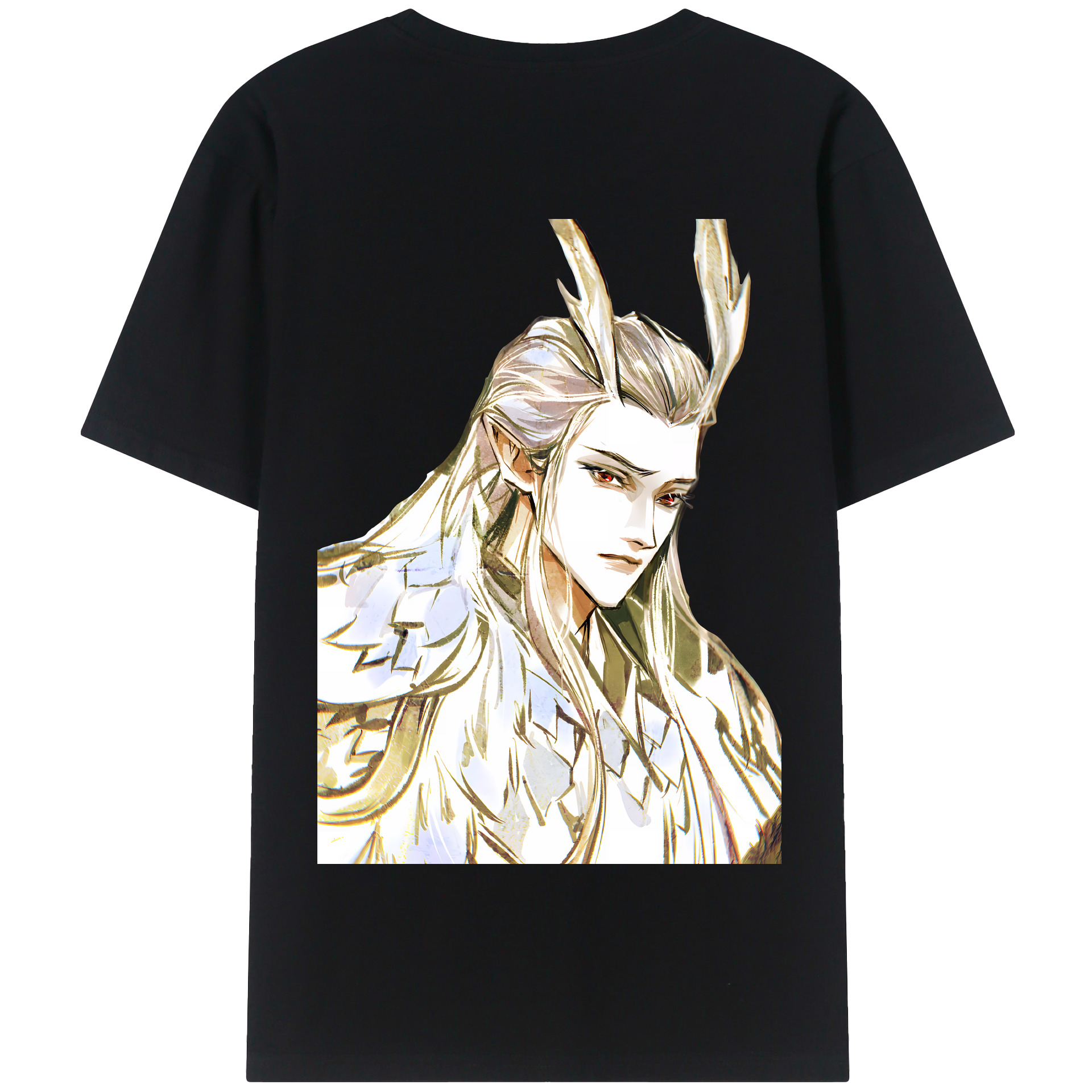 （画像用） Ne Zha 2 ナタ 魔童の大暴れ 綿100％半袖Tシャツ（背面プリント）