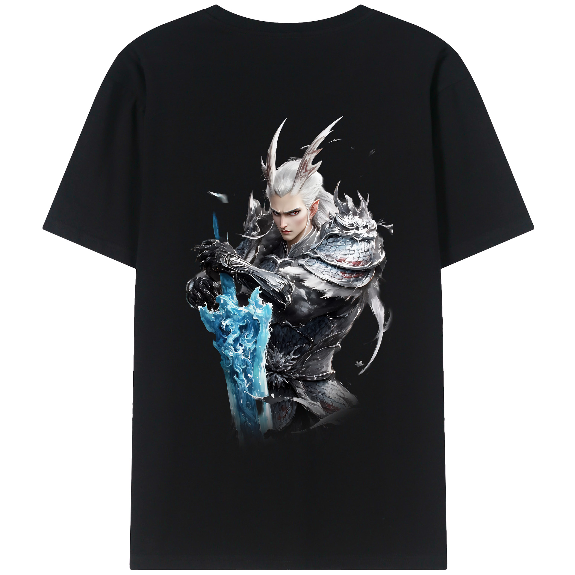 （画像用） Ne Zha 2 ナタ 魔童の大暴れ 綿100％半袖Tシャツ（背面プリント）