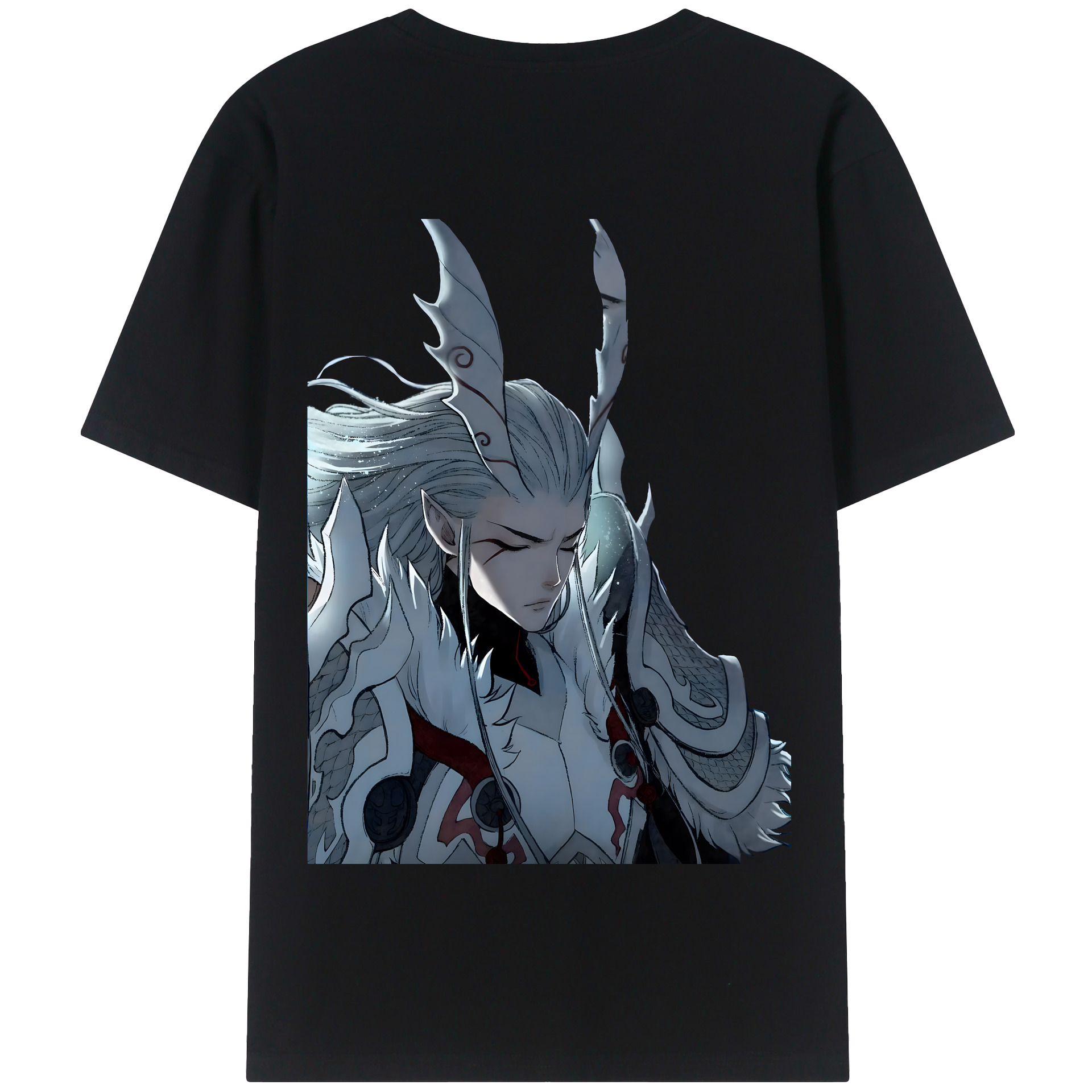 （画像用） Ne Zha 2 ナタ 魔童の大暴れ 綿100％半袖Tシャツ（背面プリント）